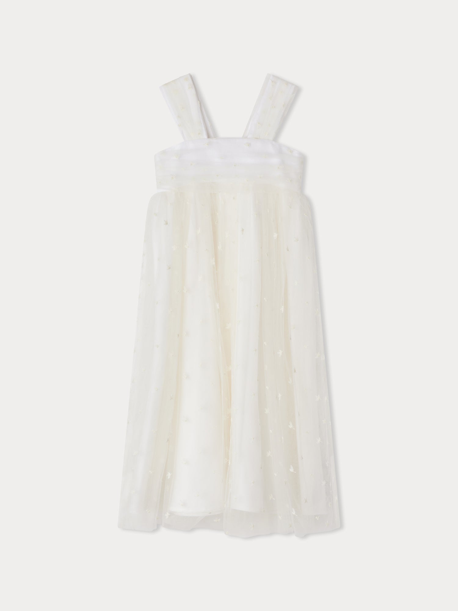 Girls White Embroidered Dress