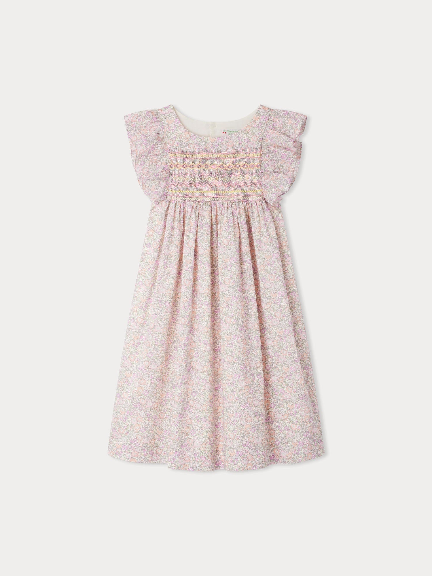 Girls Light Pink Floral Cotton Dress