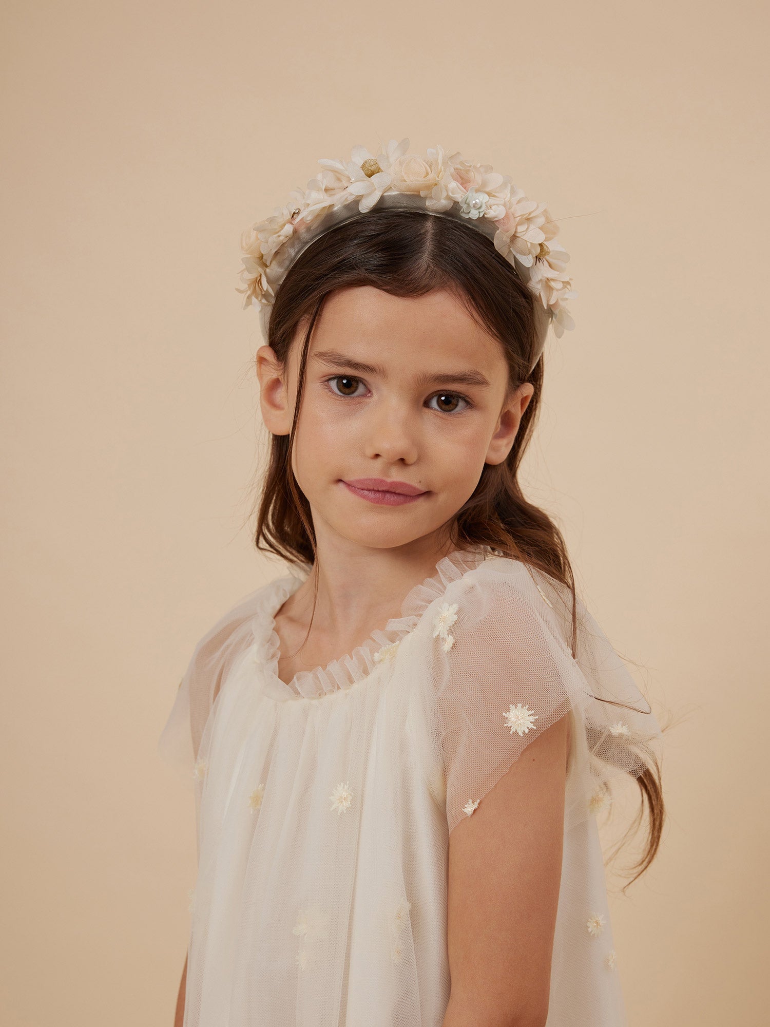 Girls White Flower Headband