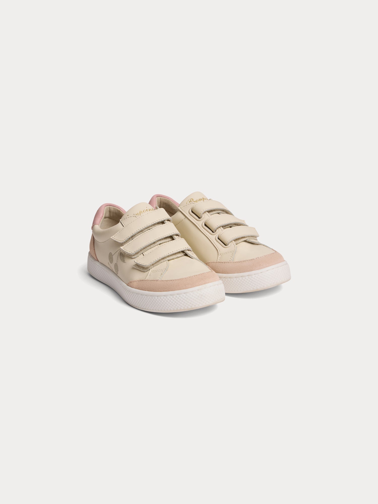 Girls Beige Velcro Shoes