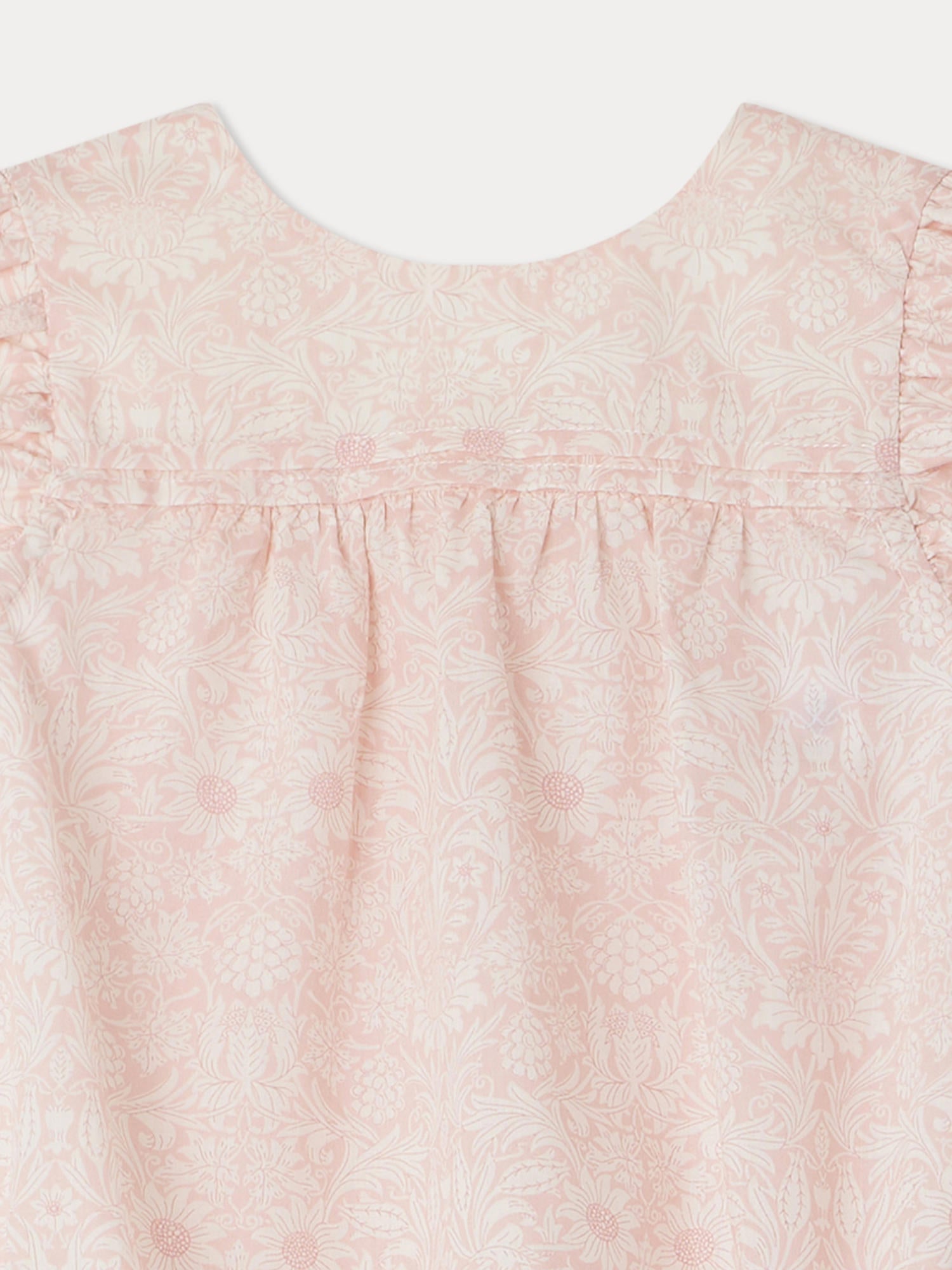 Baby Girls Pink Floral Cotton Babysuit