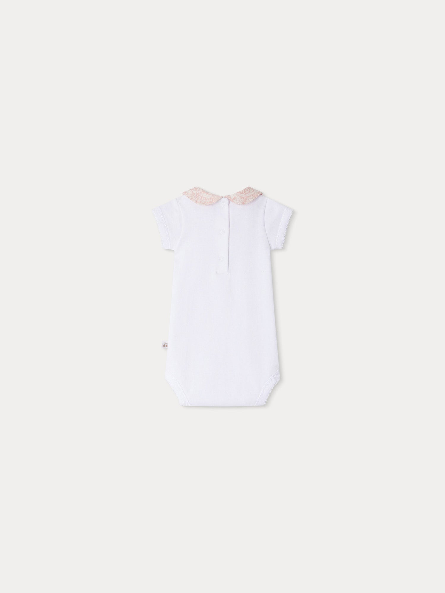 Baby Girls White Cotton Babysuit