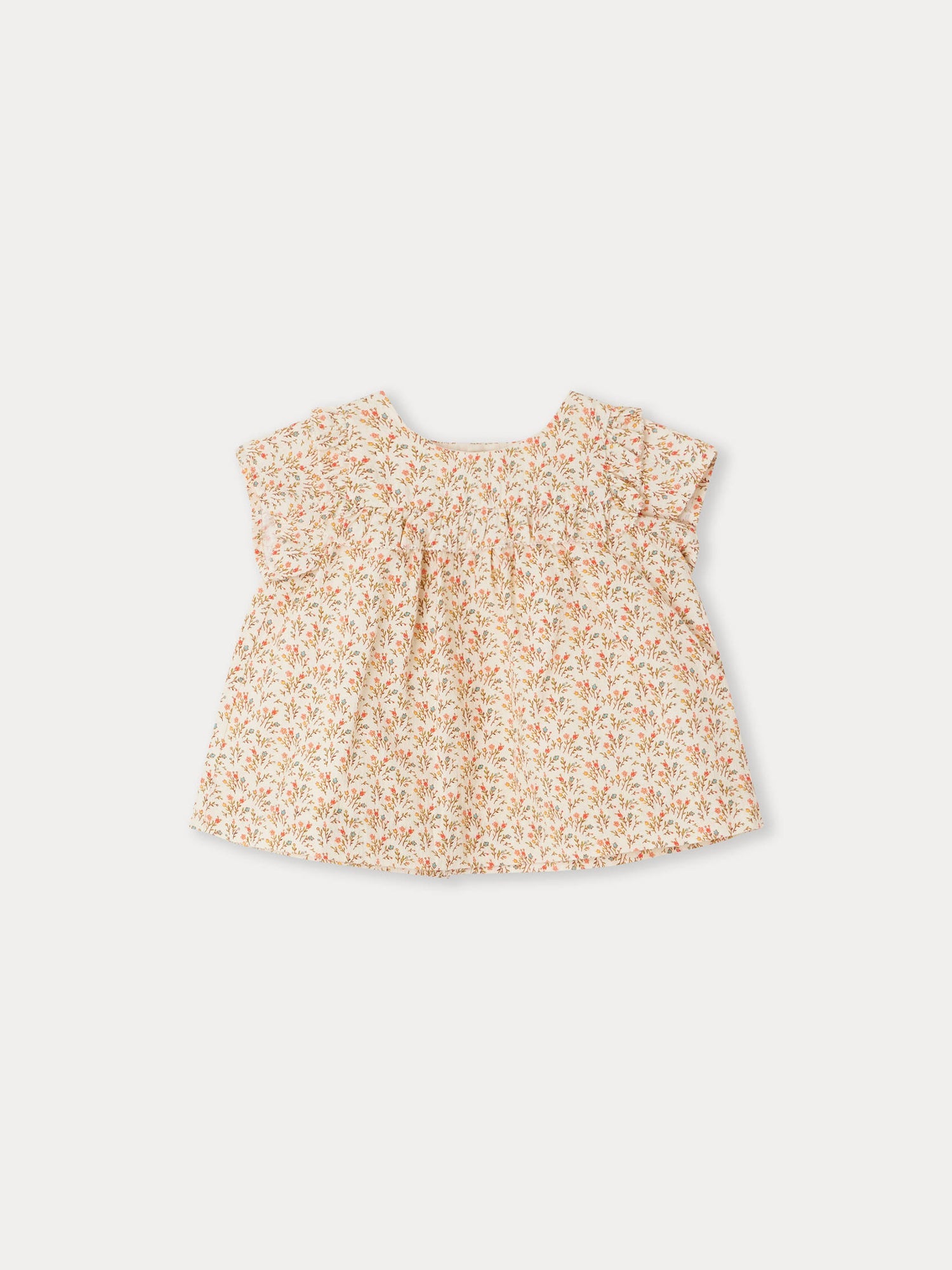Baby Girls Orange Floral Cotton Top