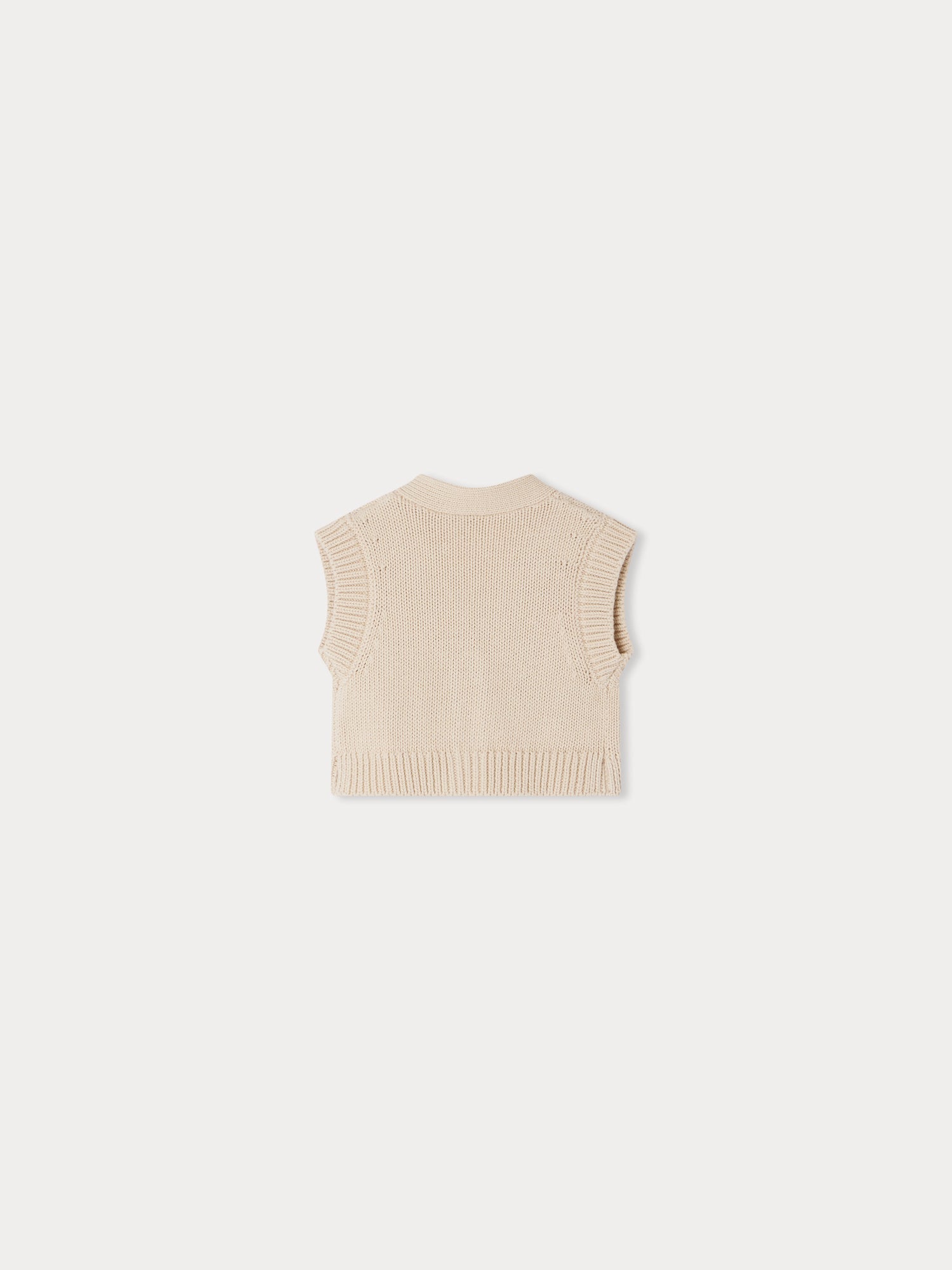 Baby Girls Beige Cotton Gilet