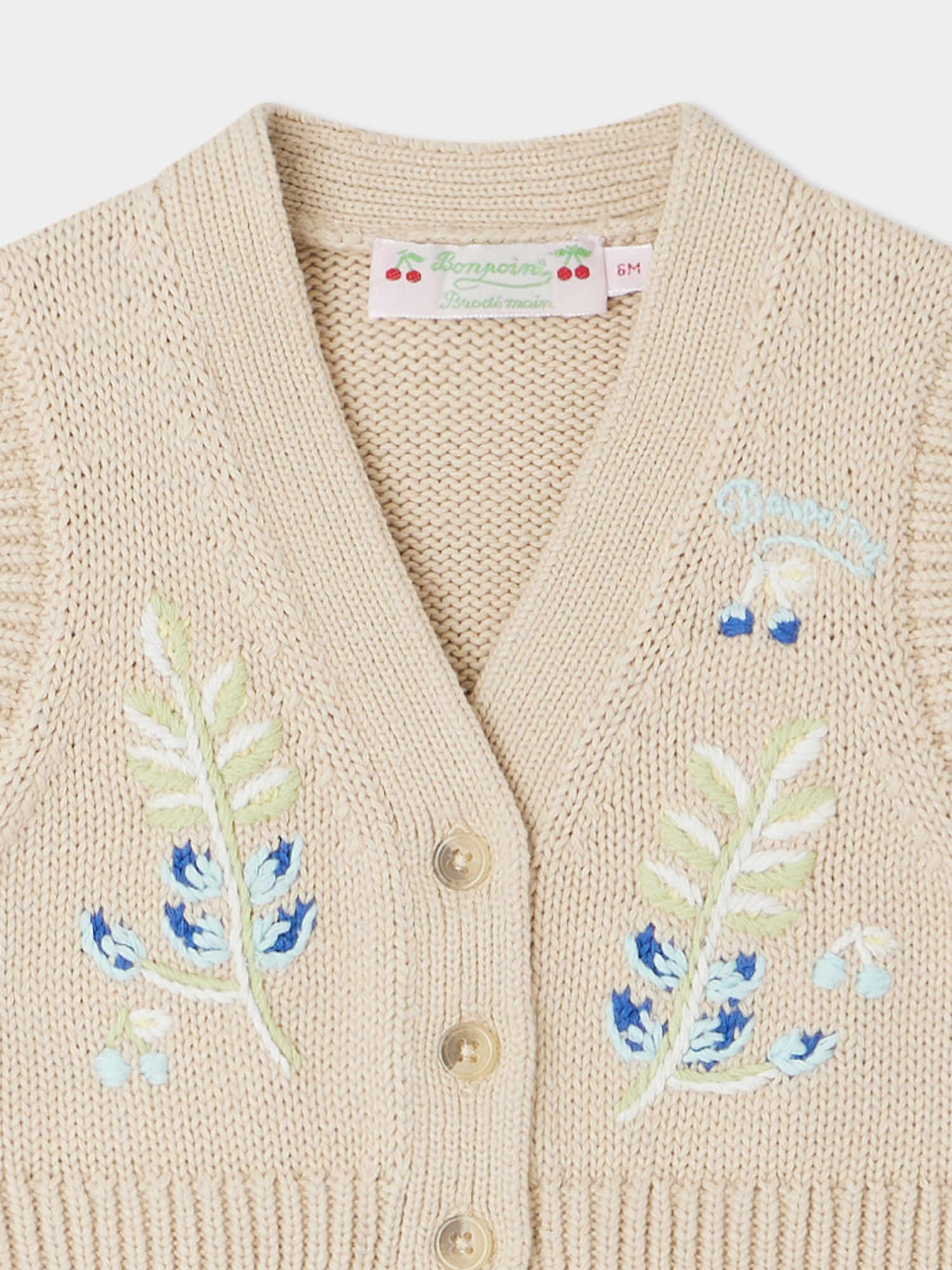 Baby Girls Beige Cotton Gilet