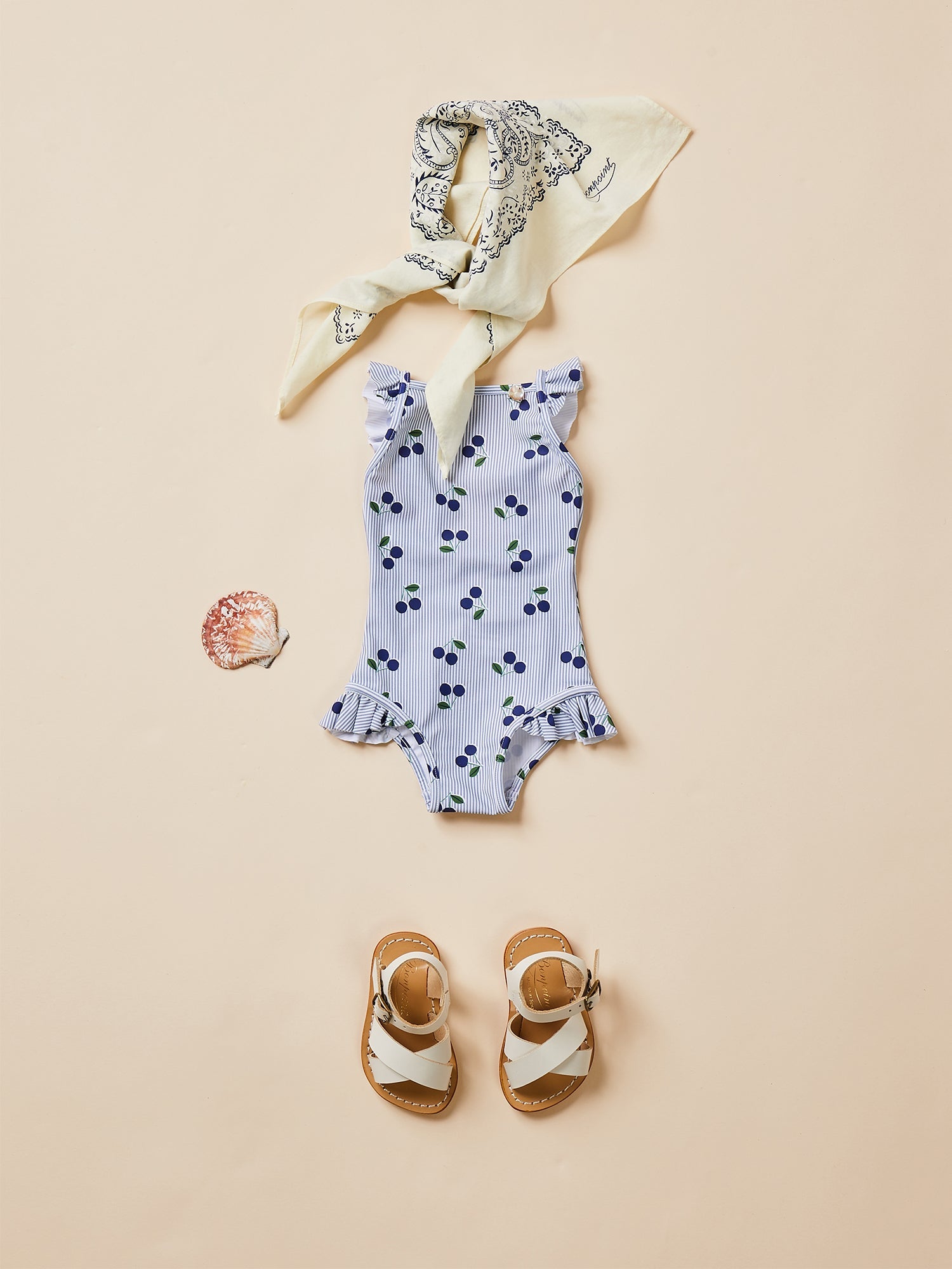 Baby Girls Blue Stripes Swimsuit