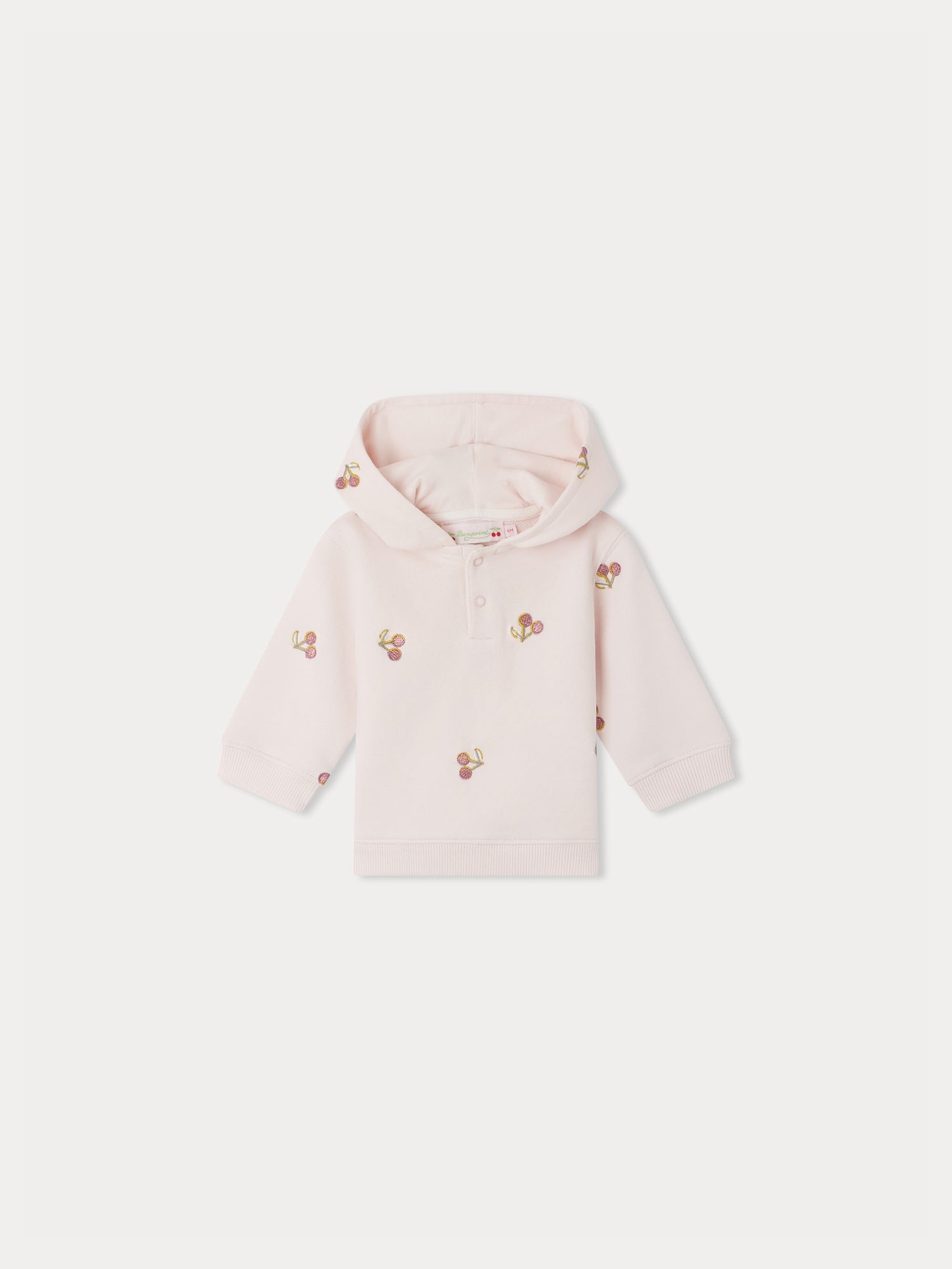 Baby Girls Pink Hooded Cotton Sweatshirt