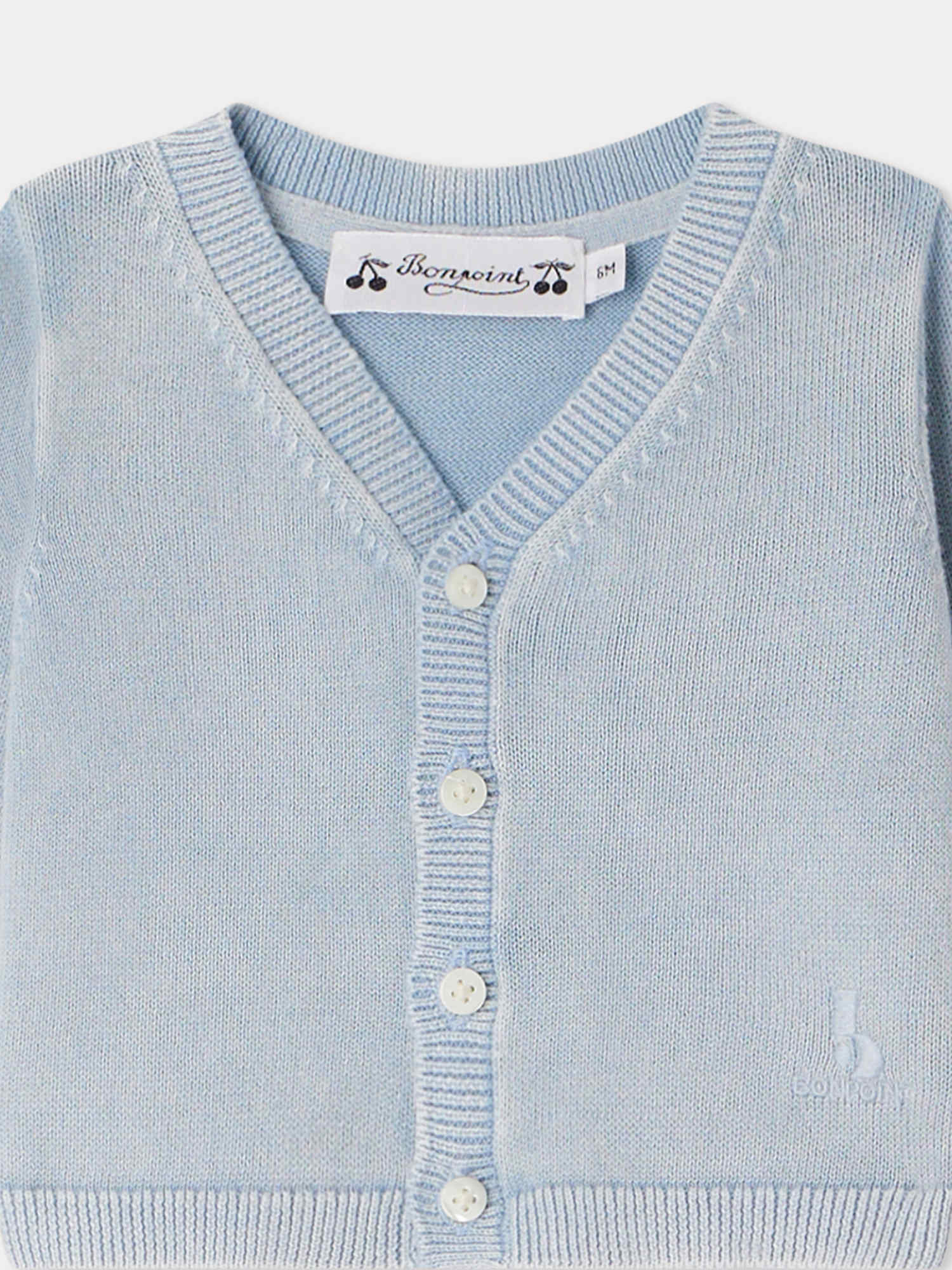 Baby Girls Blue Cotton Cardigan