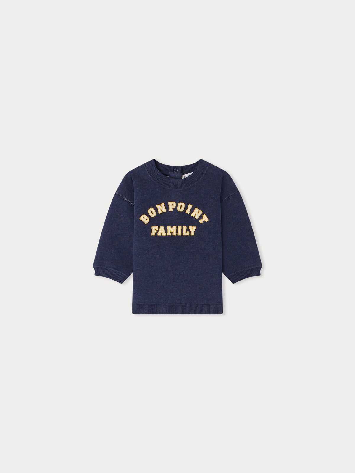 Sweat-shirt en coton bleu foncé avec logo pour bébés garçons et filles