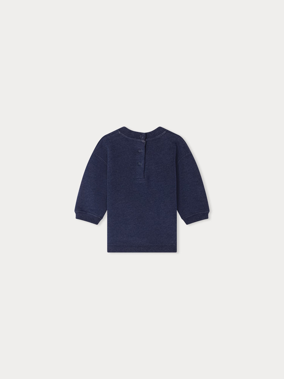 Sweat-shirt en coton bleu foncé avec logo pour bébés garçons et filles