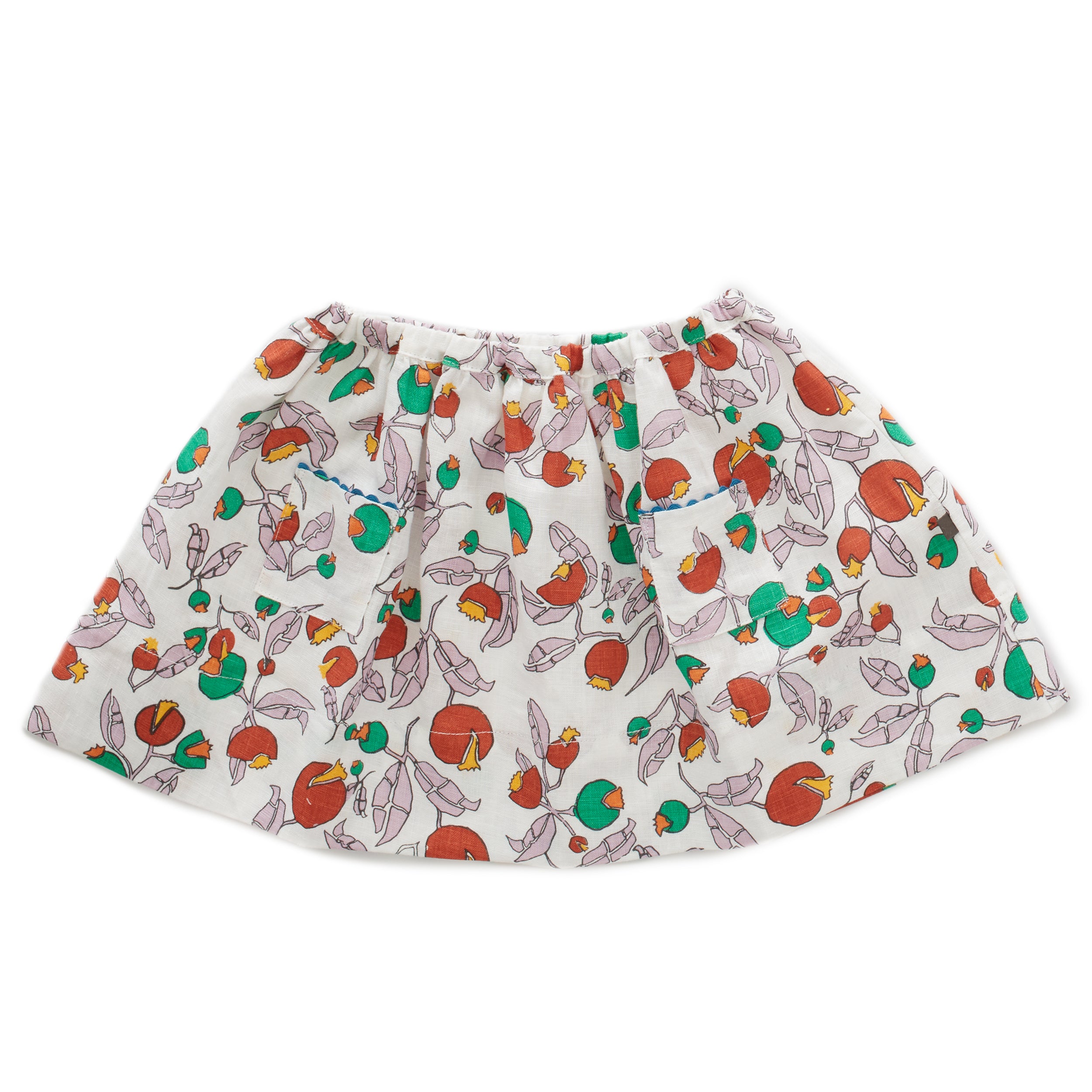 Girls White Flowers Skirt