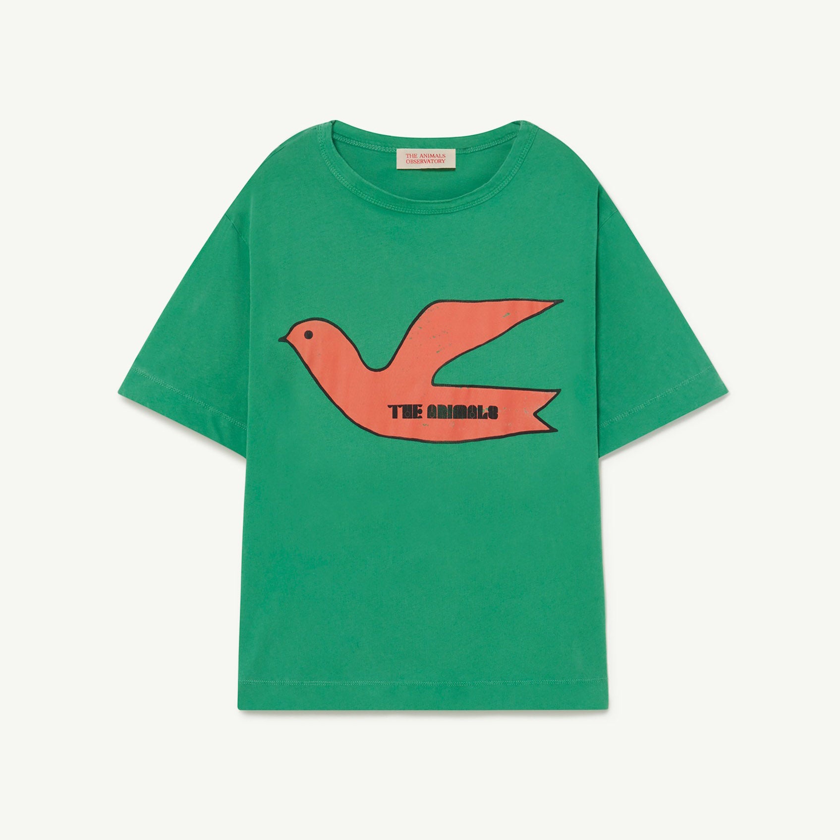 Boys & Girls Green Bird Cotton T-Shirt