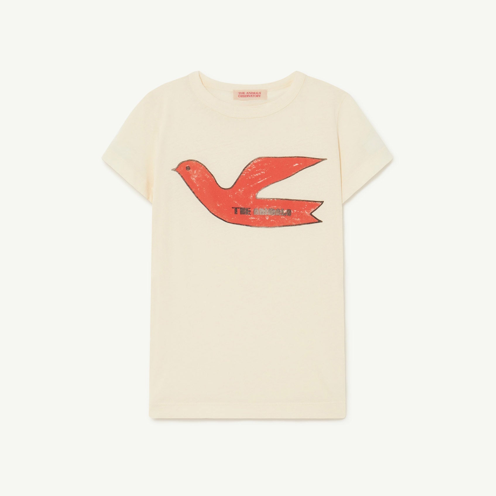 Boys & Girls White Bird Cotton T-Shirt