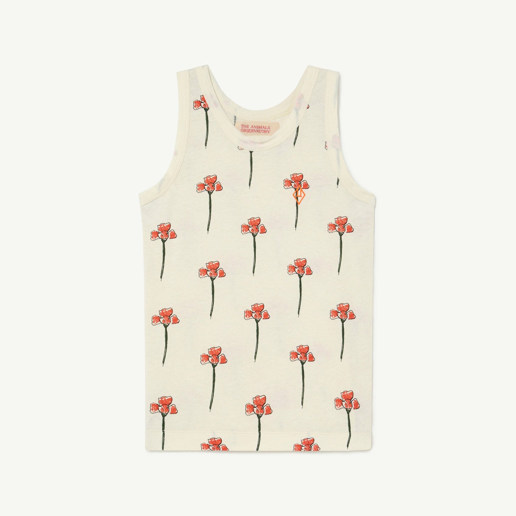 Boys & Girls White Flower Cotton Vest