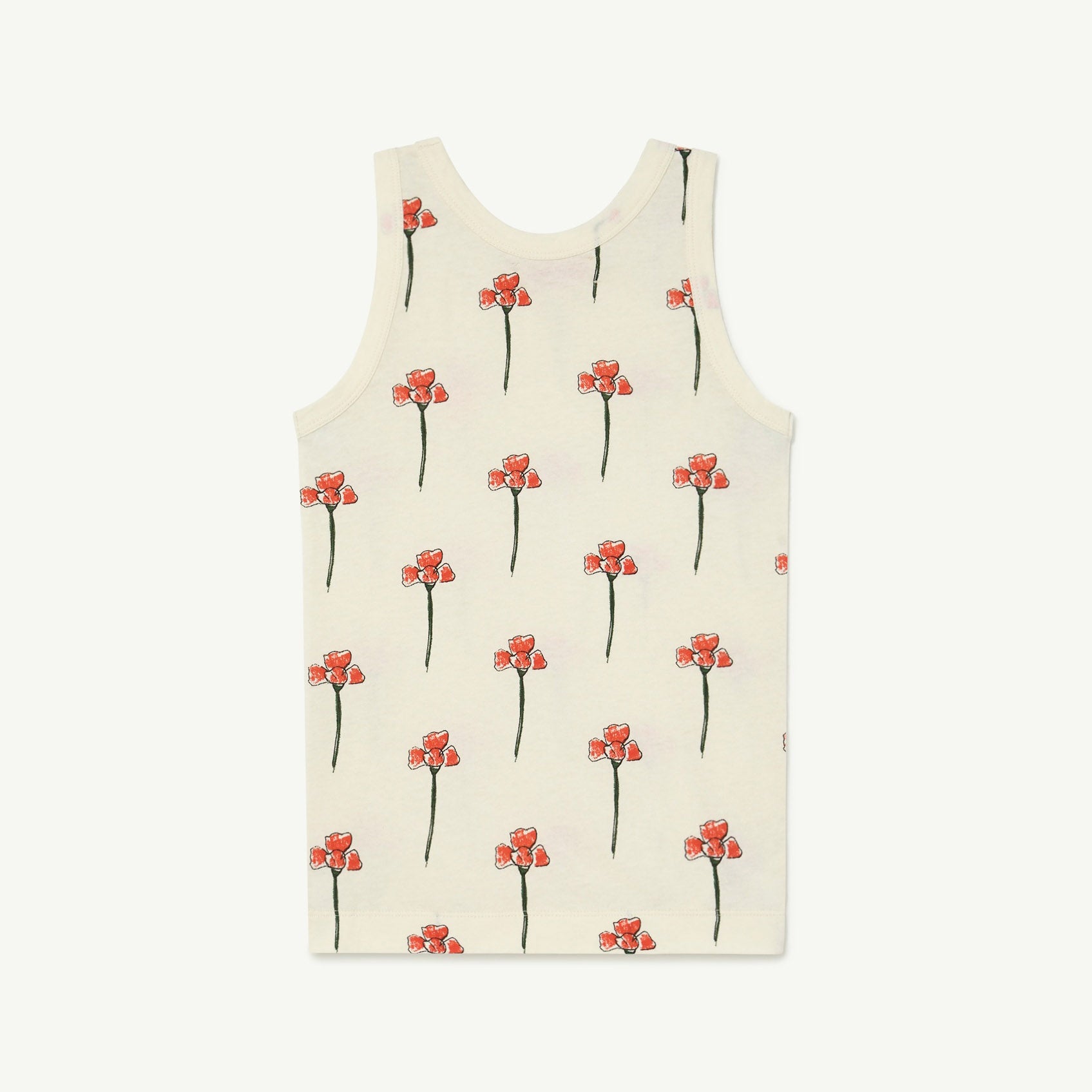 Boys & Girls White Flower Cotton Vest