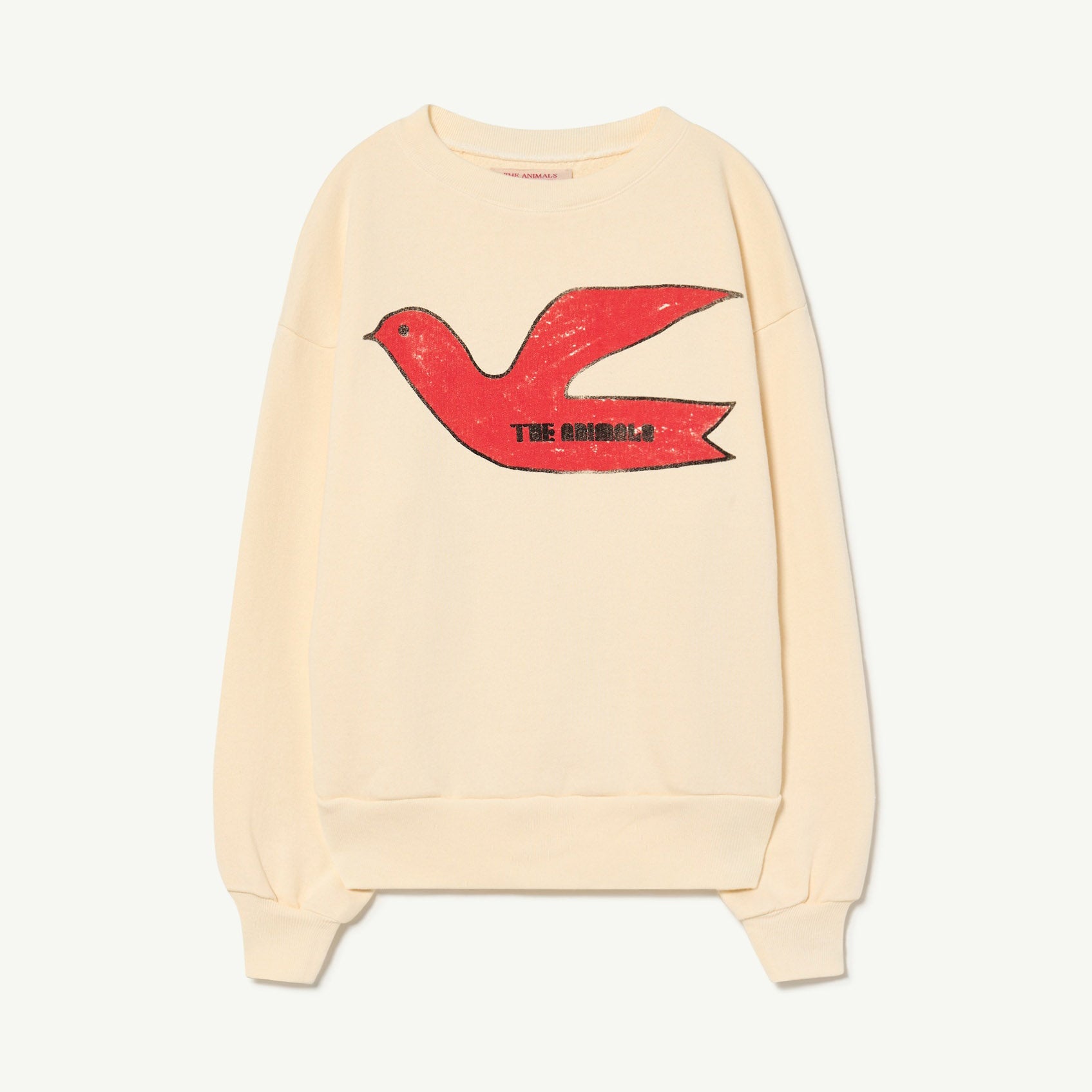 Boys & Girls White Bird Cotton Sweatshirt