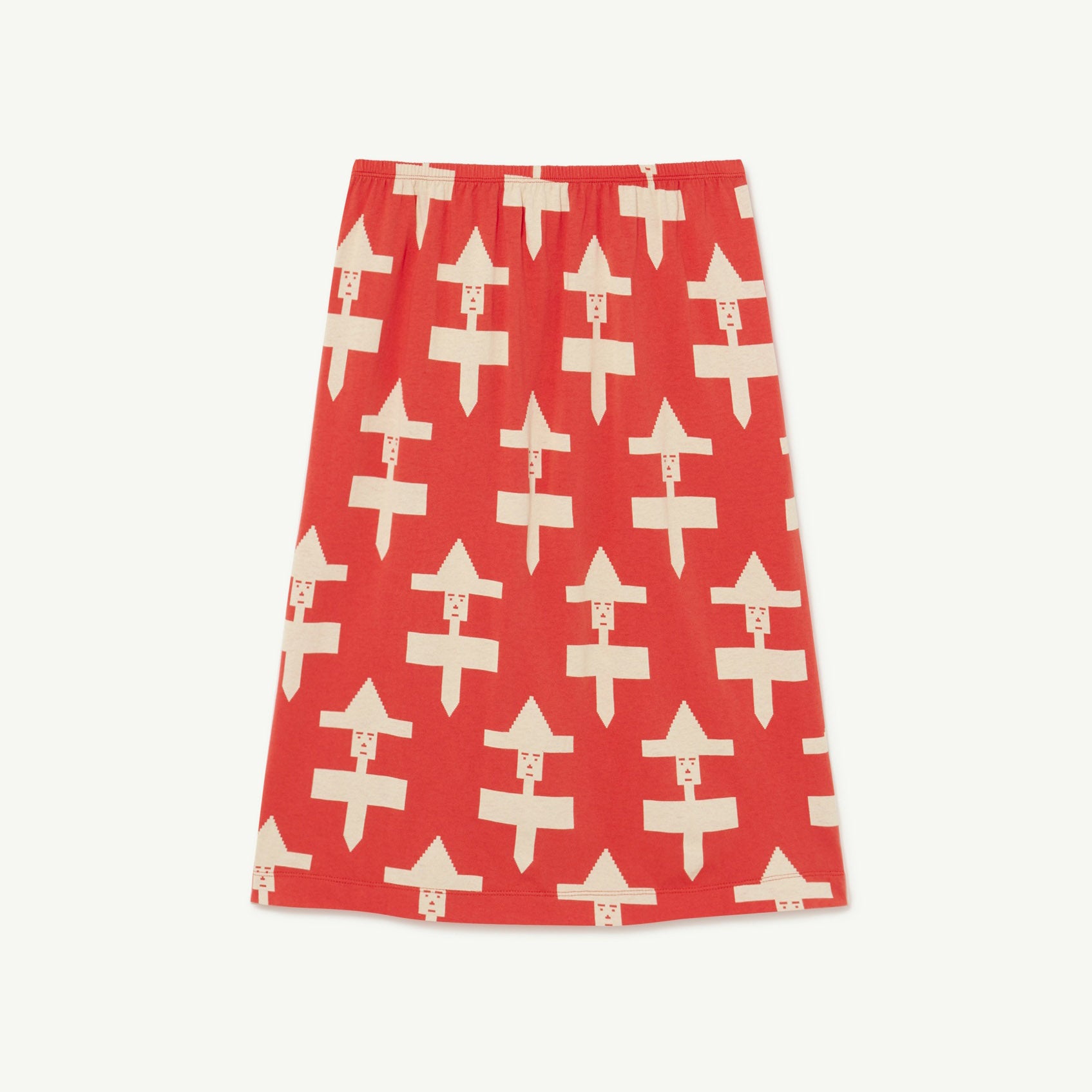 Girls Red Form Cotton Skirt