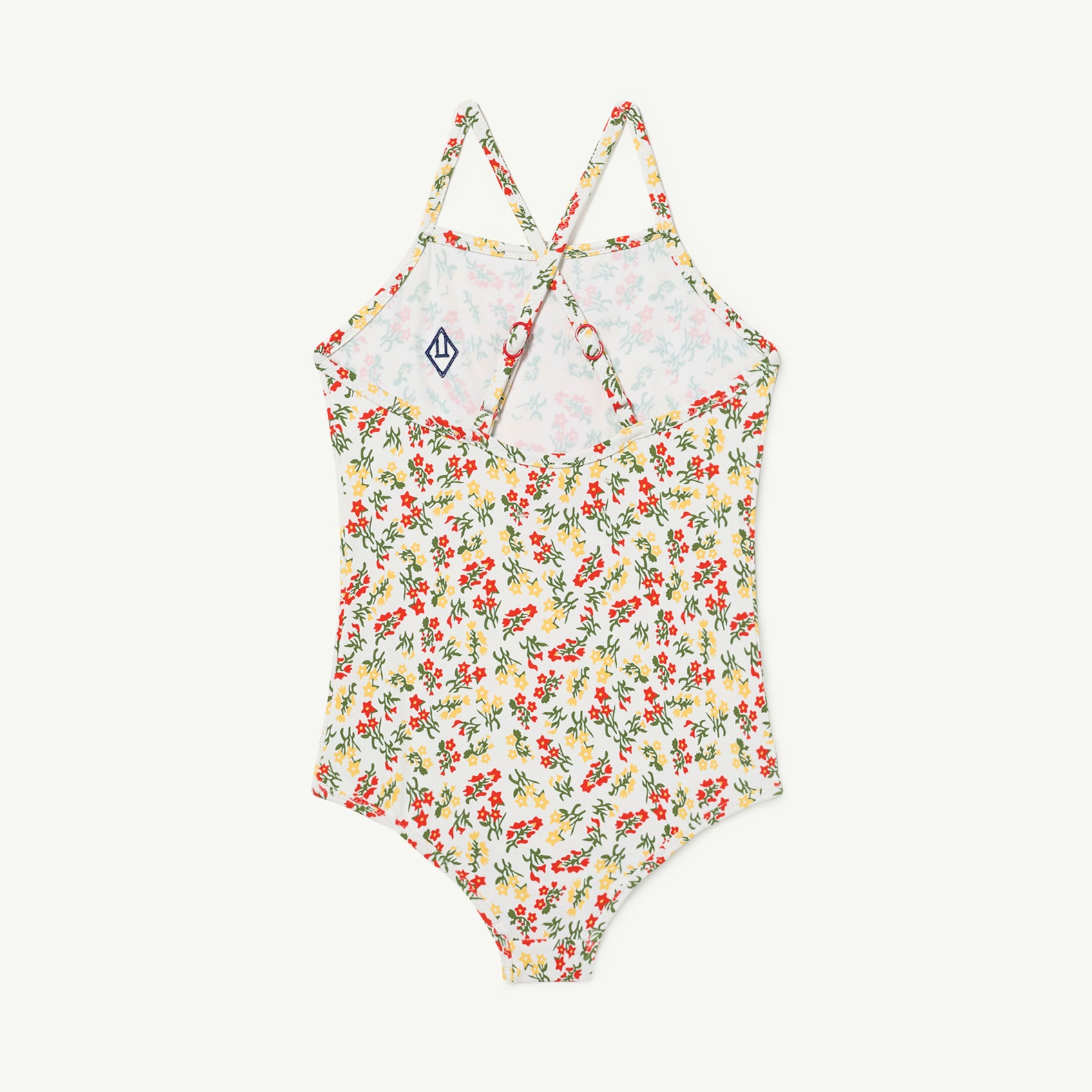Girls White Floral Swimsuit