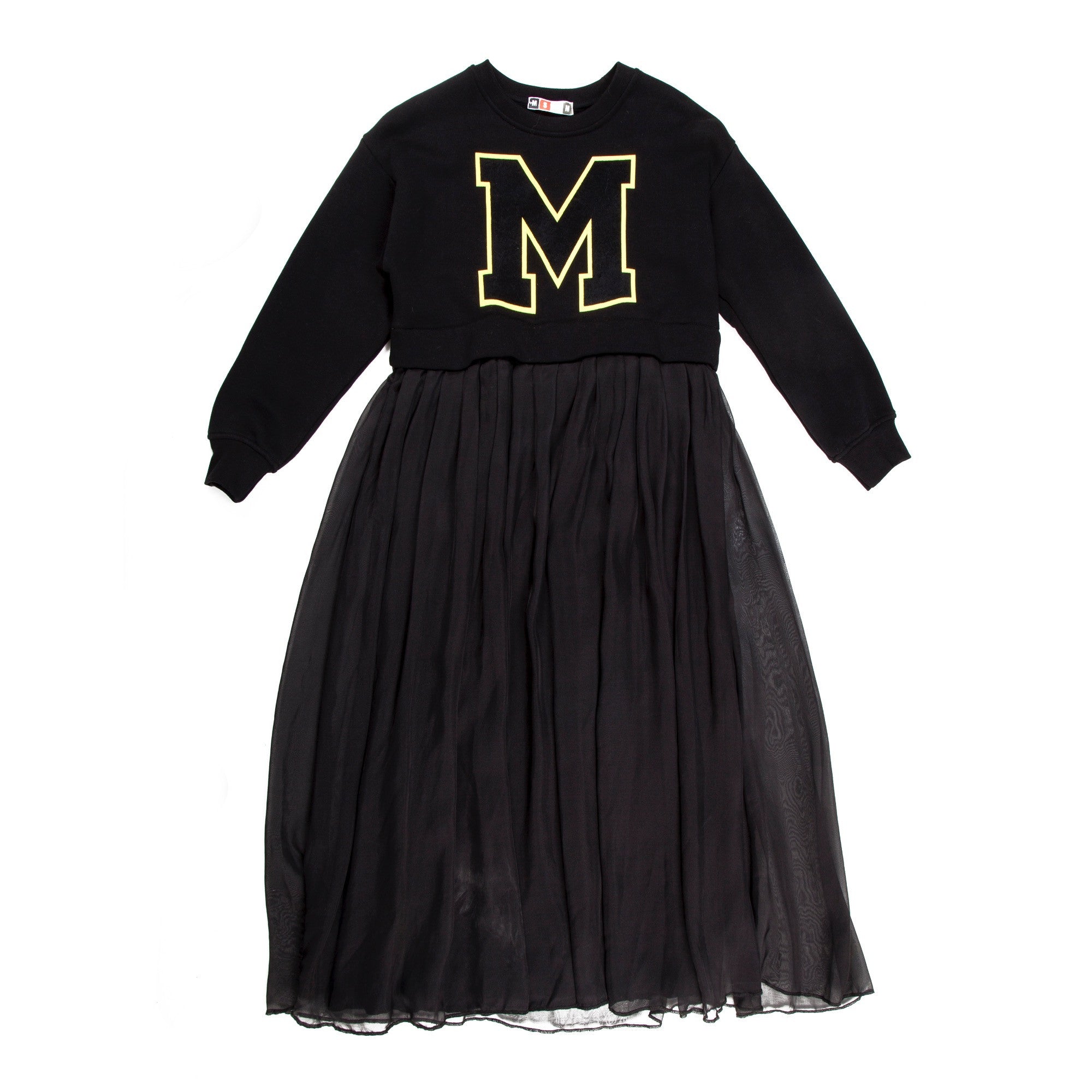 Girls Black Fleece Chiffon Silk Dress - CÉMAROSE | Children's Fashion Store - 1