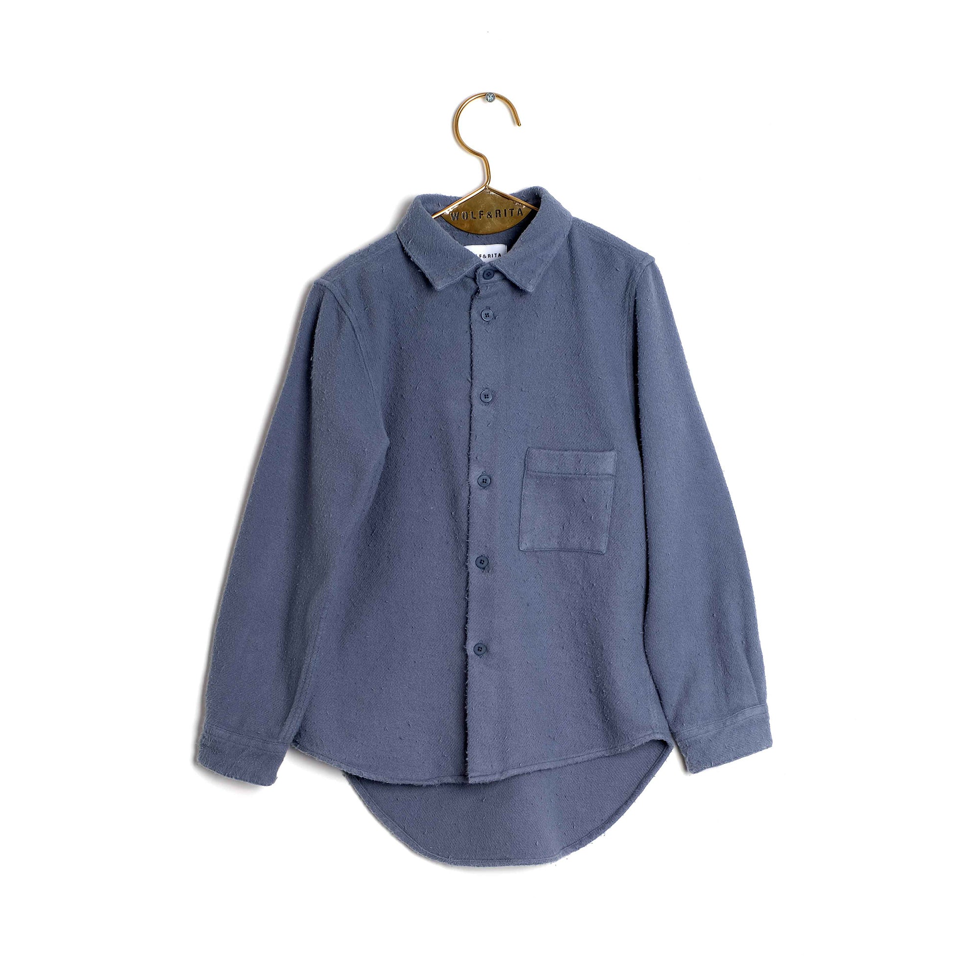 Girls & Boys Blue Cotton Shirt
