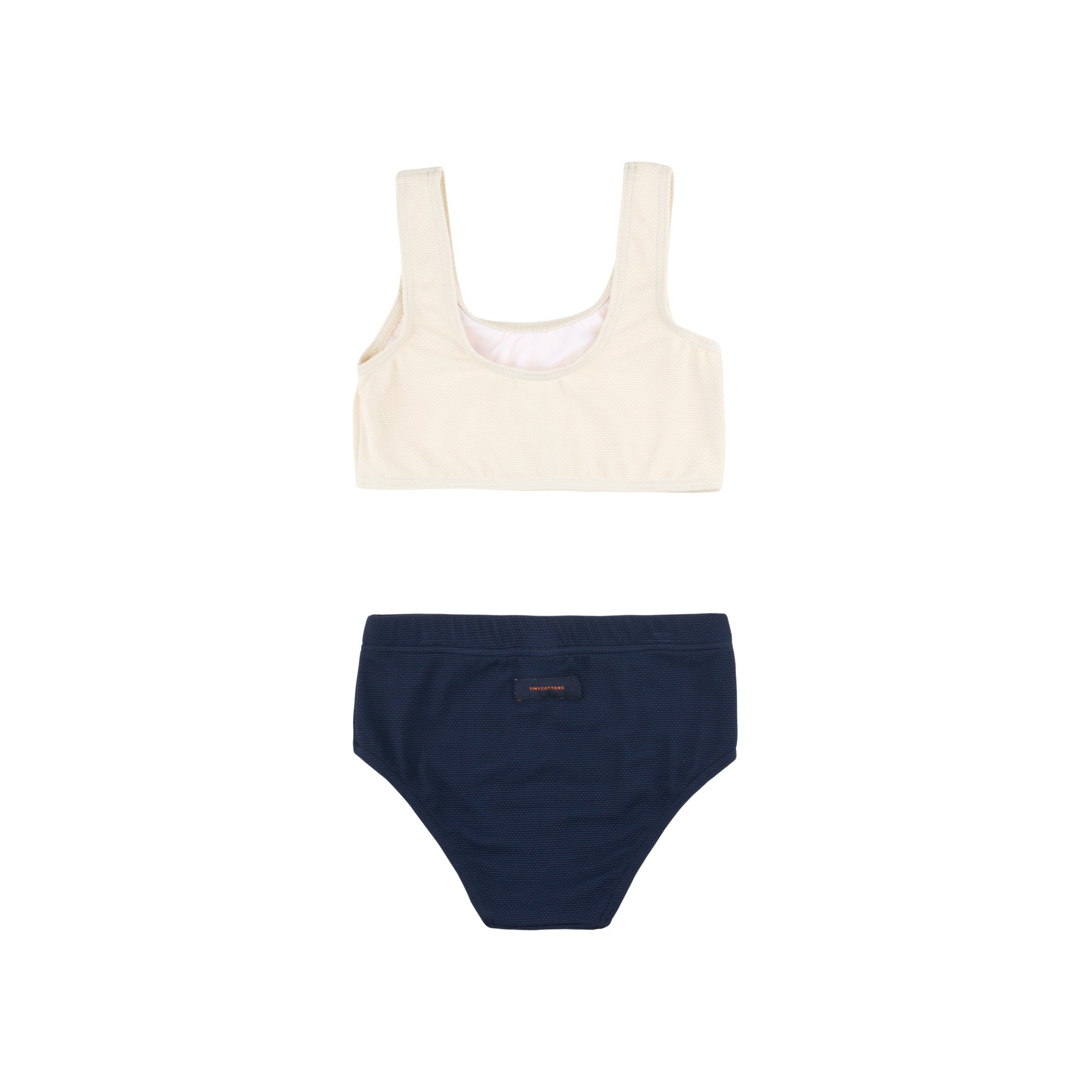 Girls Cream & Navy Swimsuit
