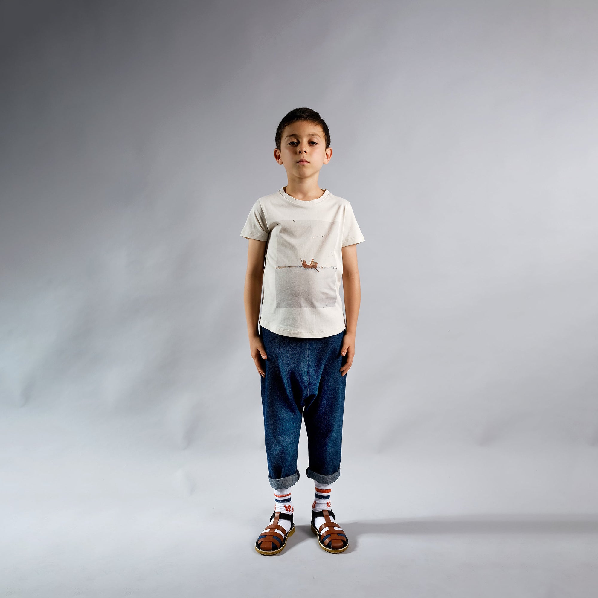 Girls White Cotton T-shirt