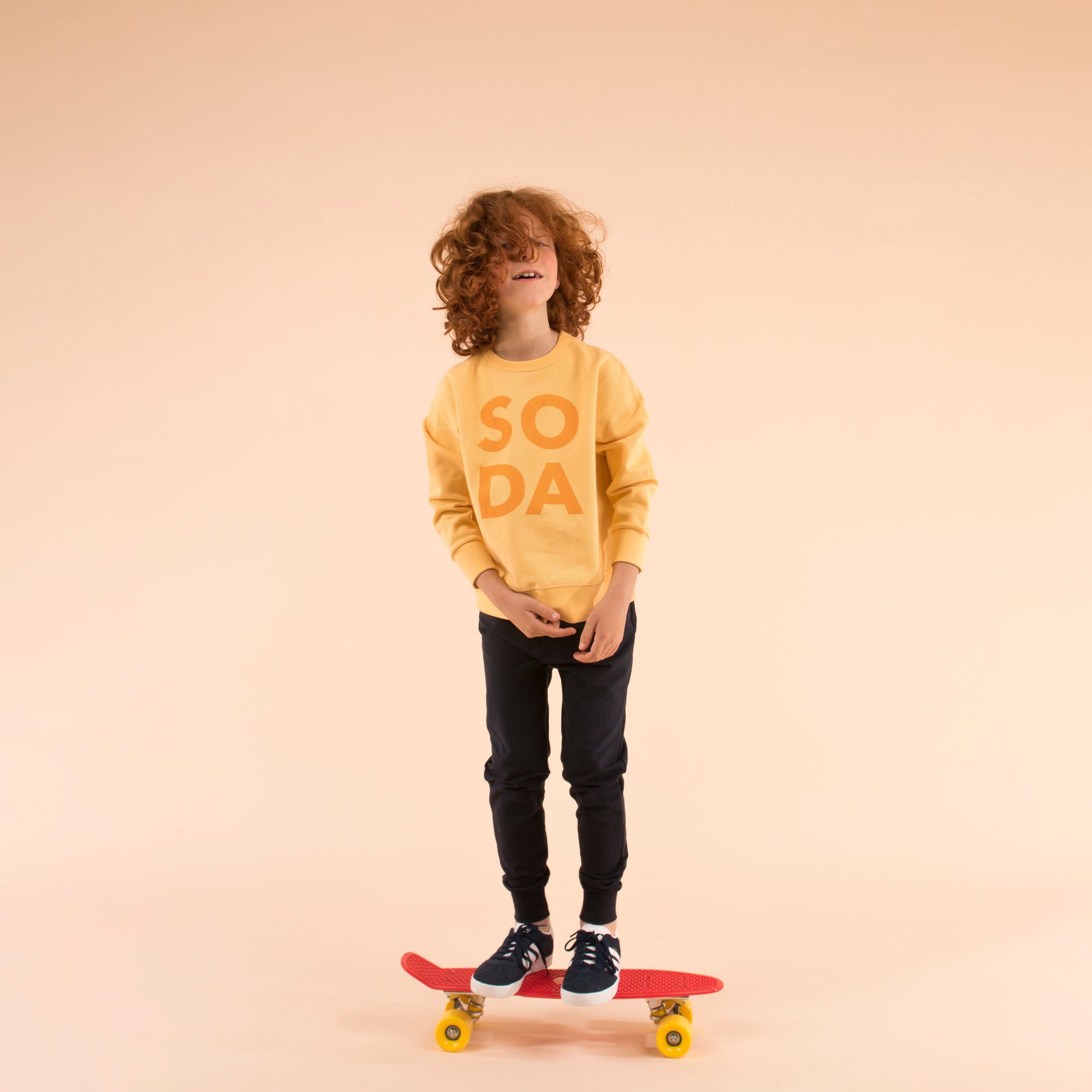 Boys & Girls Light Yellow Cotton Sweatshirt