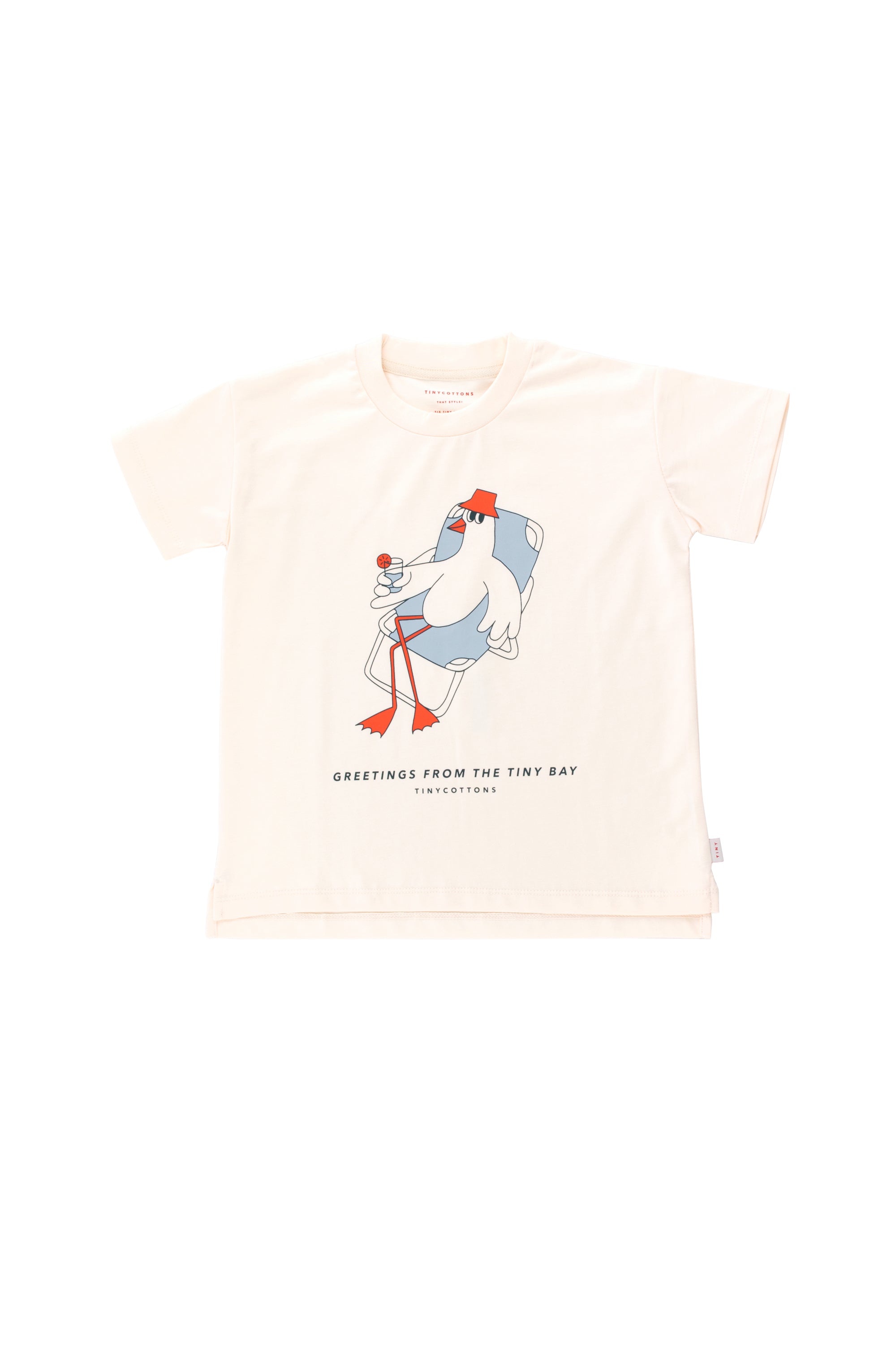 Boys & Girls White Bird Cotton T-Shirt