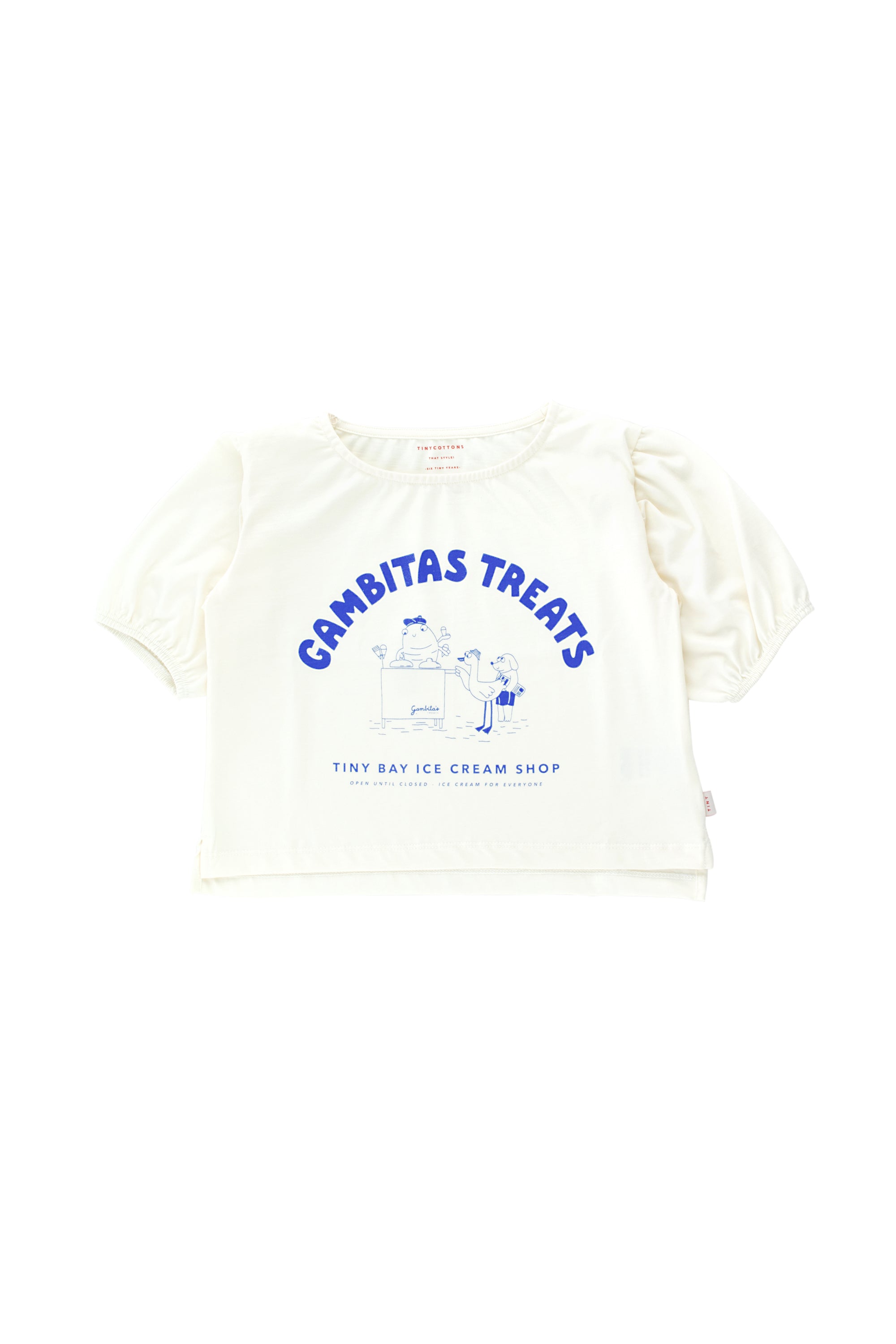 Girls White Printing Cotton T-Shirt