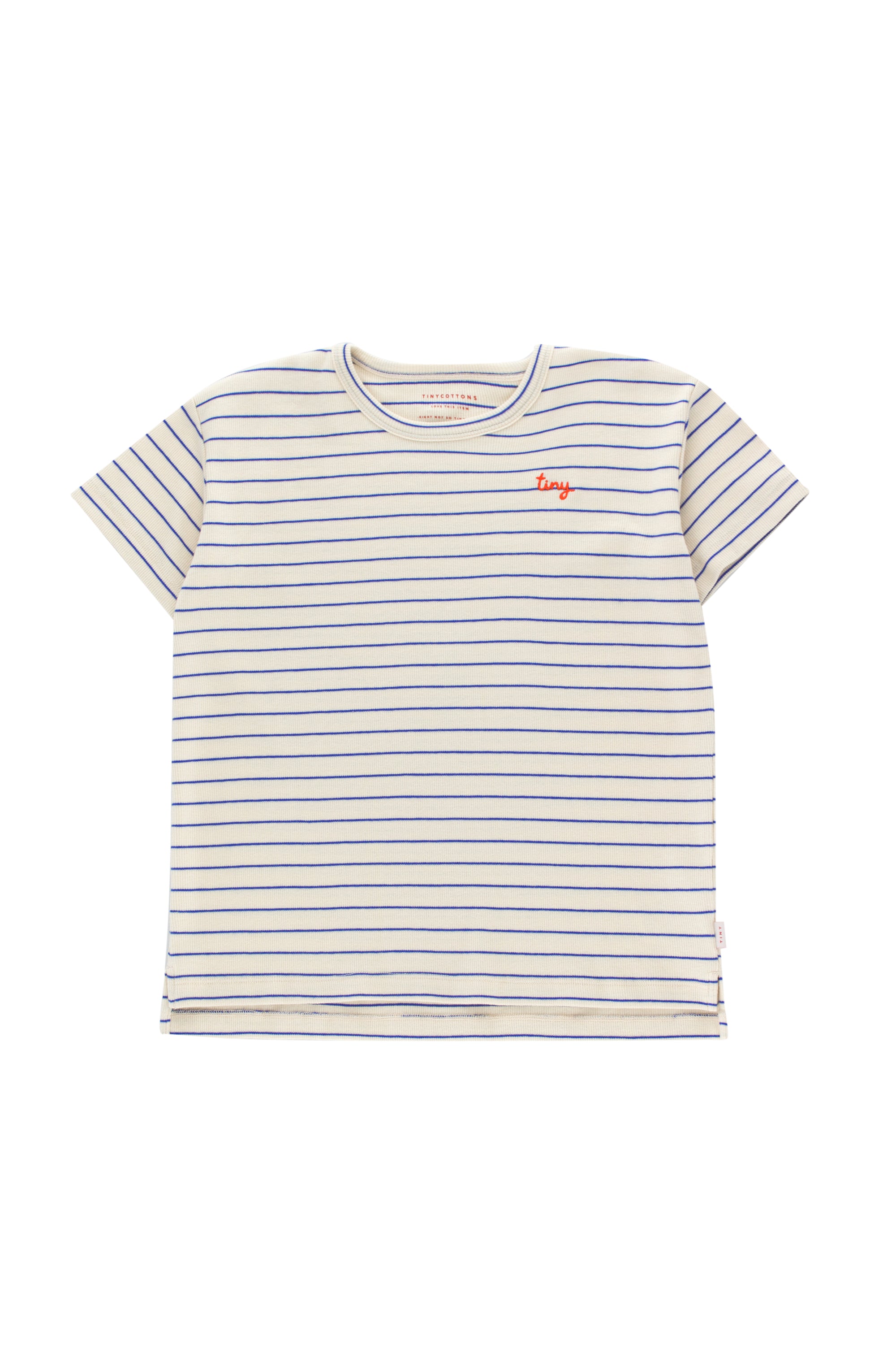 Boys & Girls Cream Striped Cotton T-Shirt
