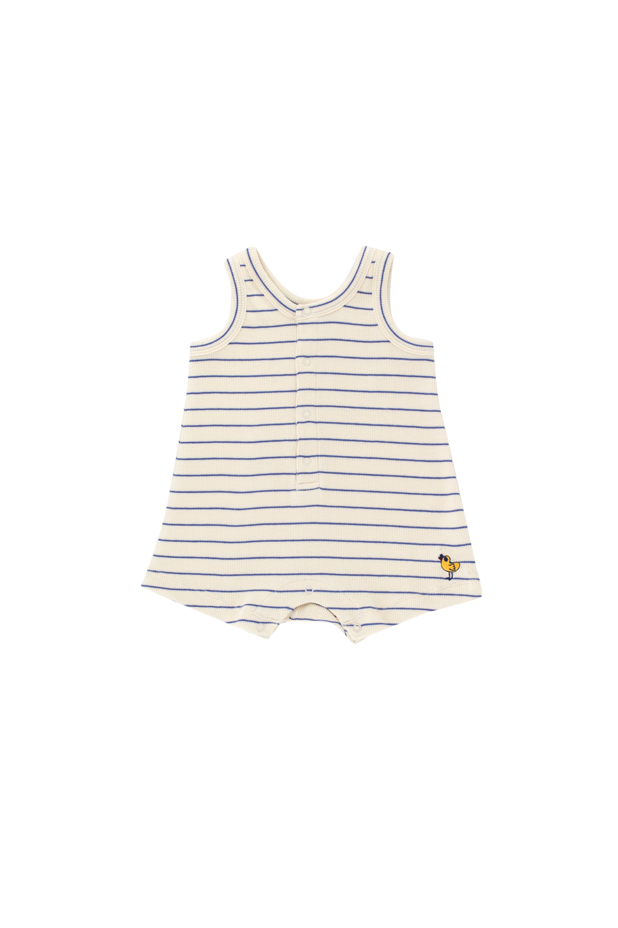 Baby Boys White Striped Cotton Babysuit