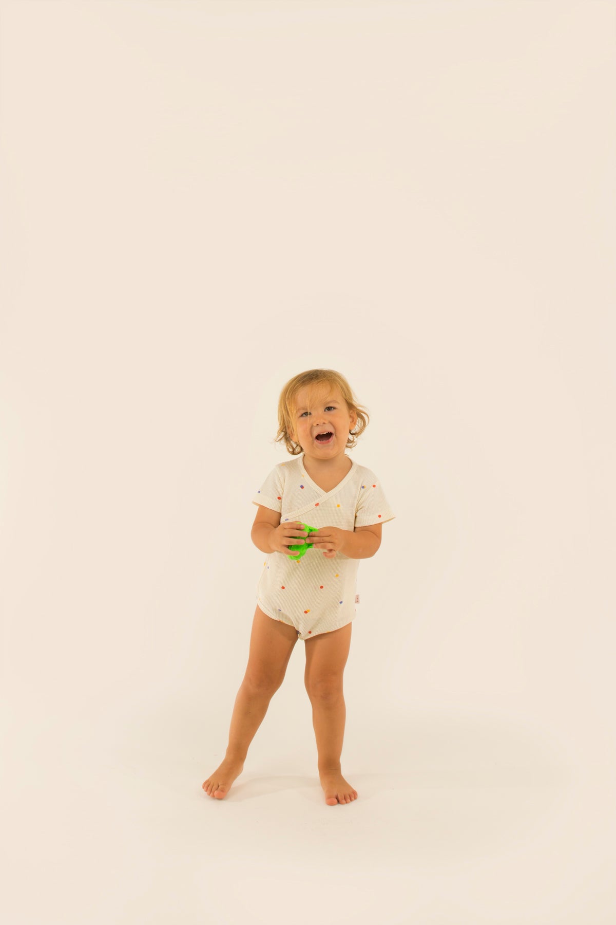 Baby Girls White Dots Cotton Babysuit