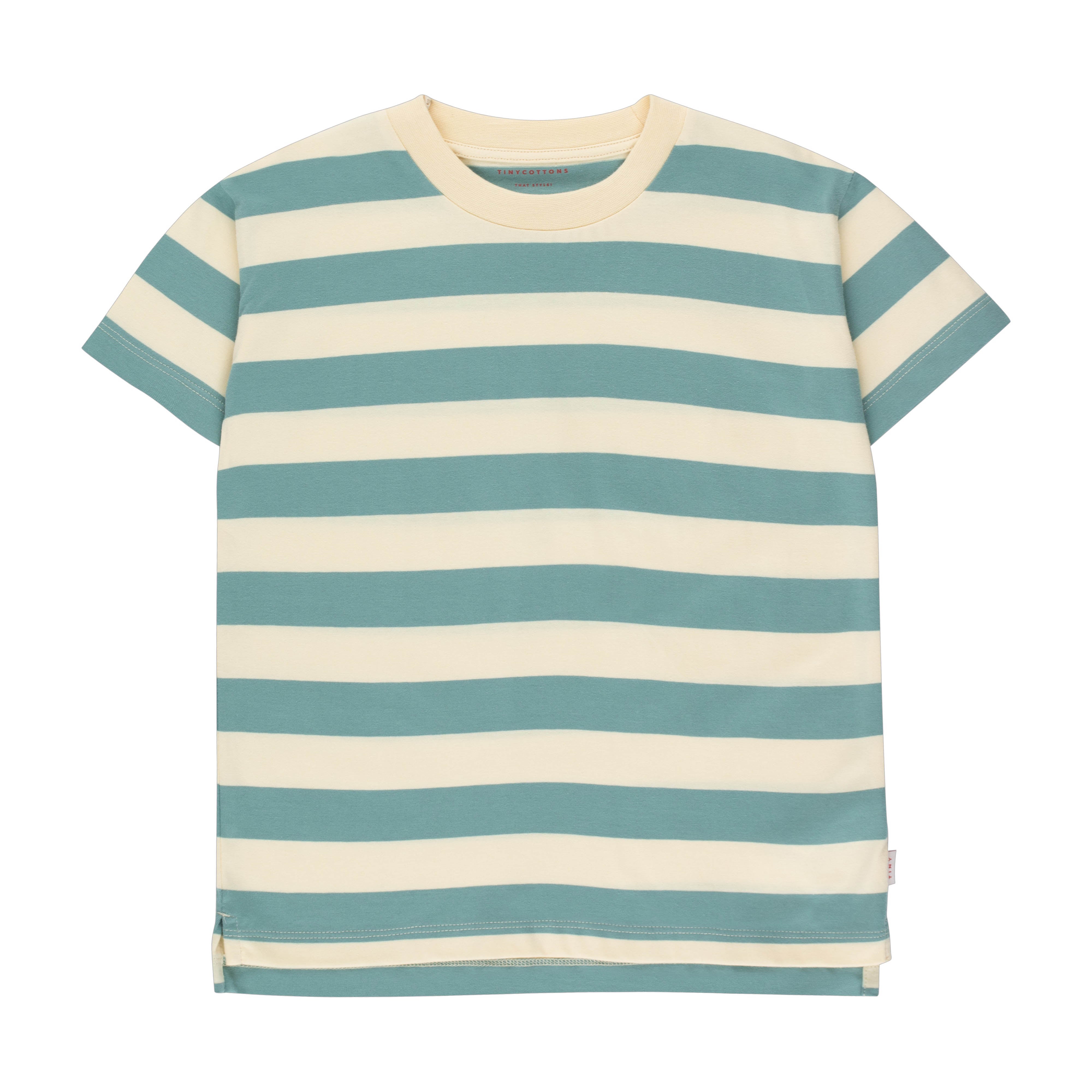 Boys & Girls Green Stripe Cotton T-Shirt