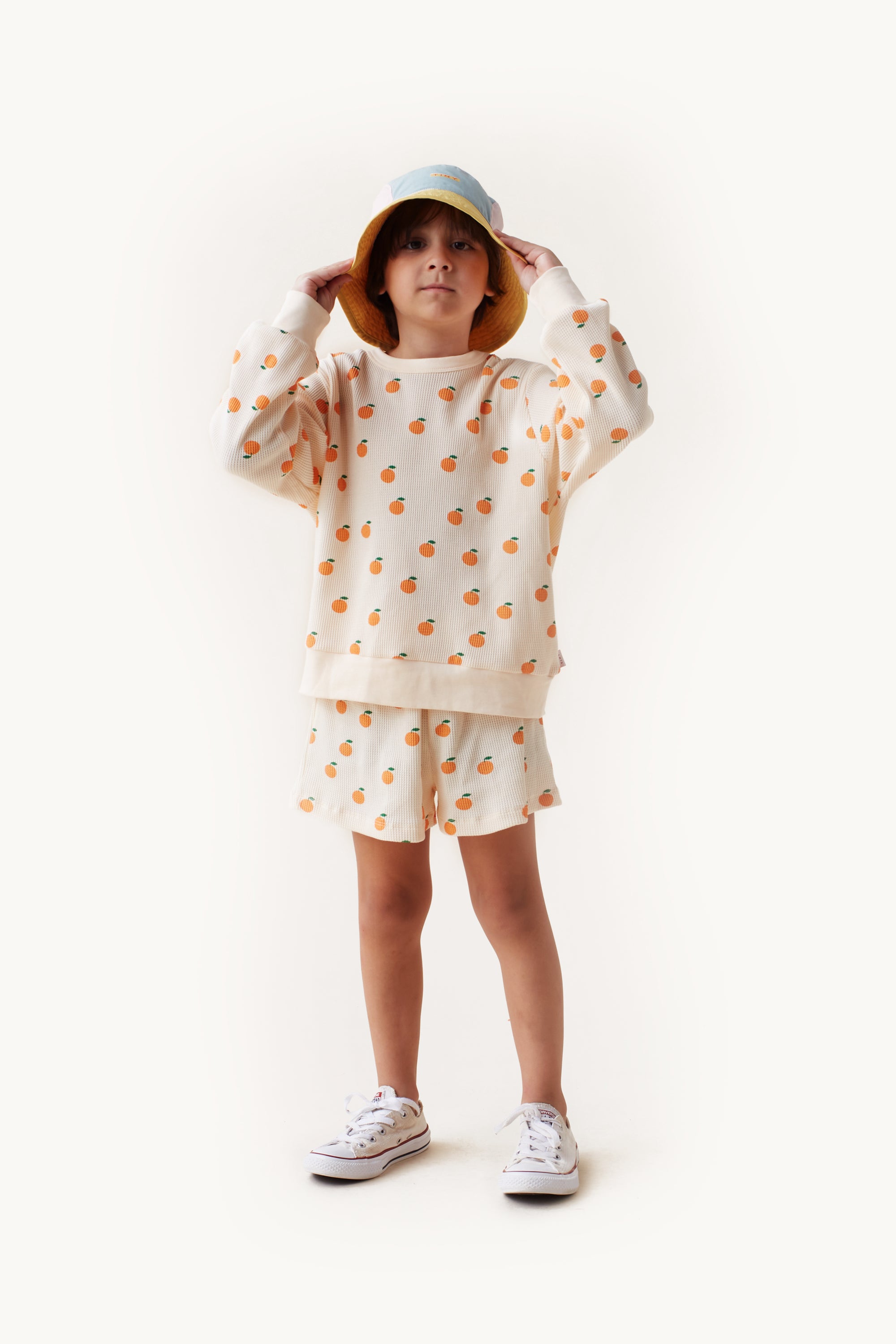 Boys & Girls Beige Orange Shorts