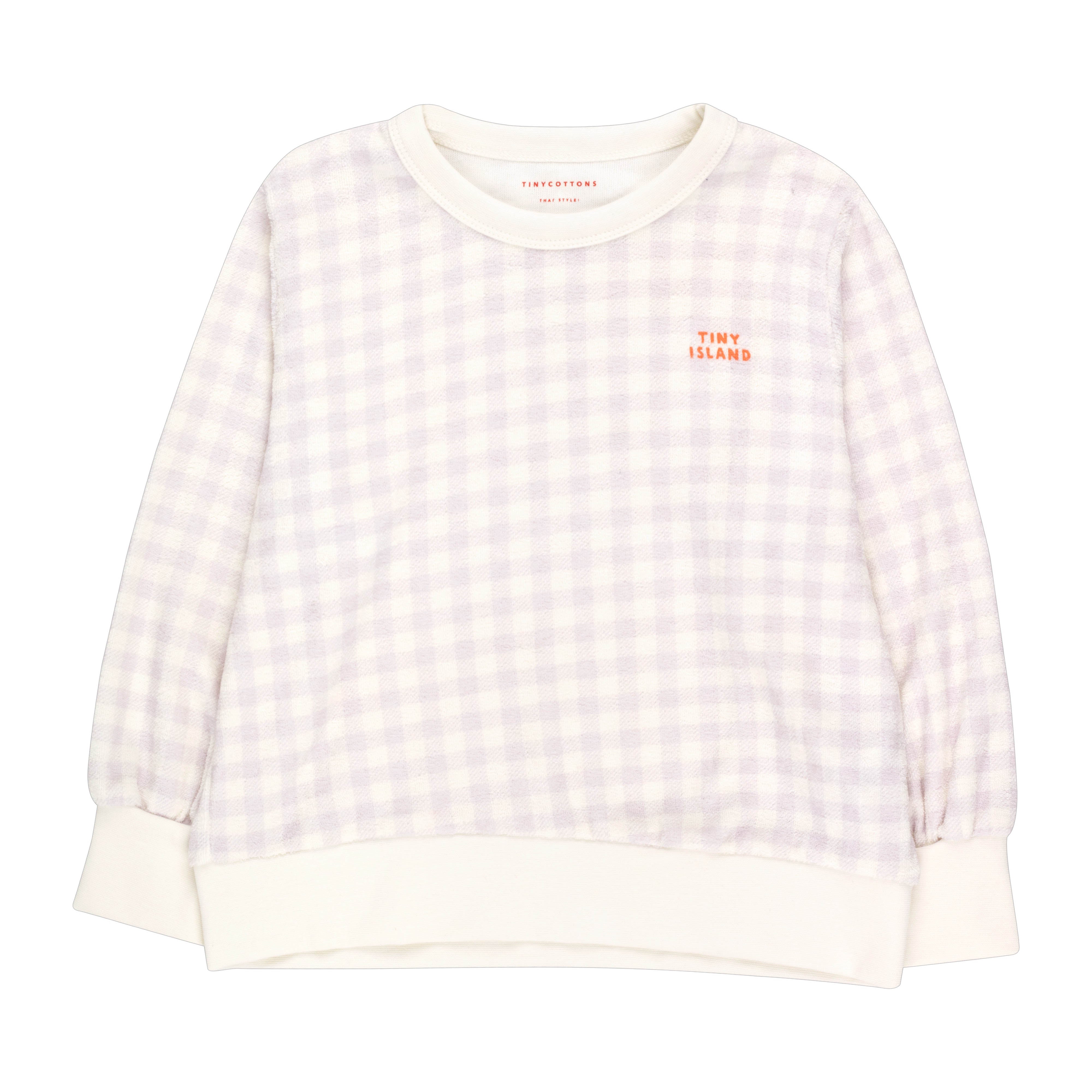 Boys & Girls White Check Cotton Sweatshirt