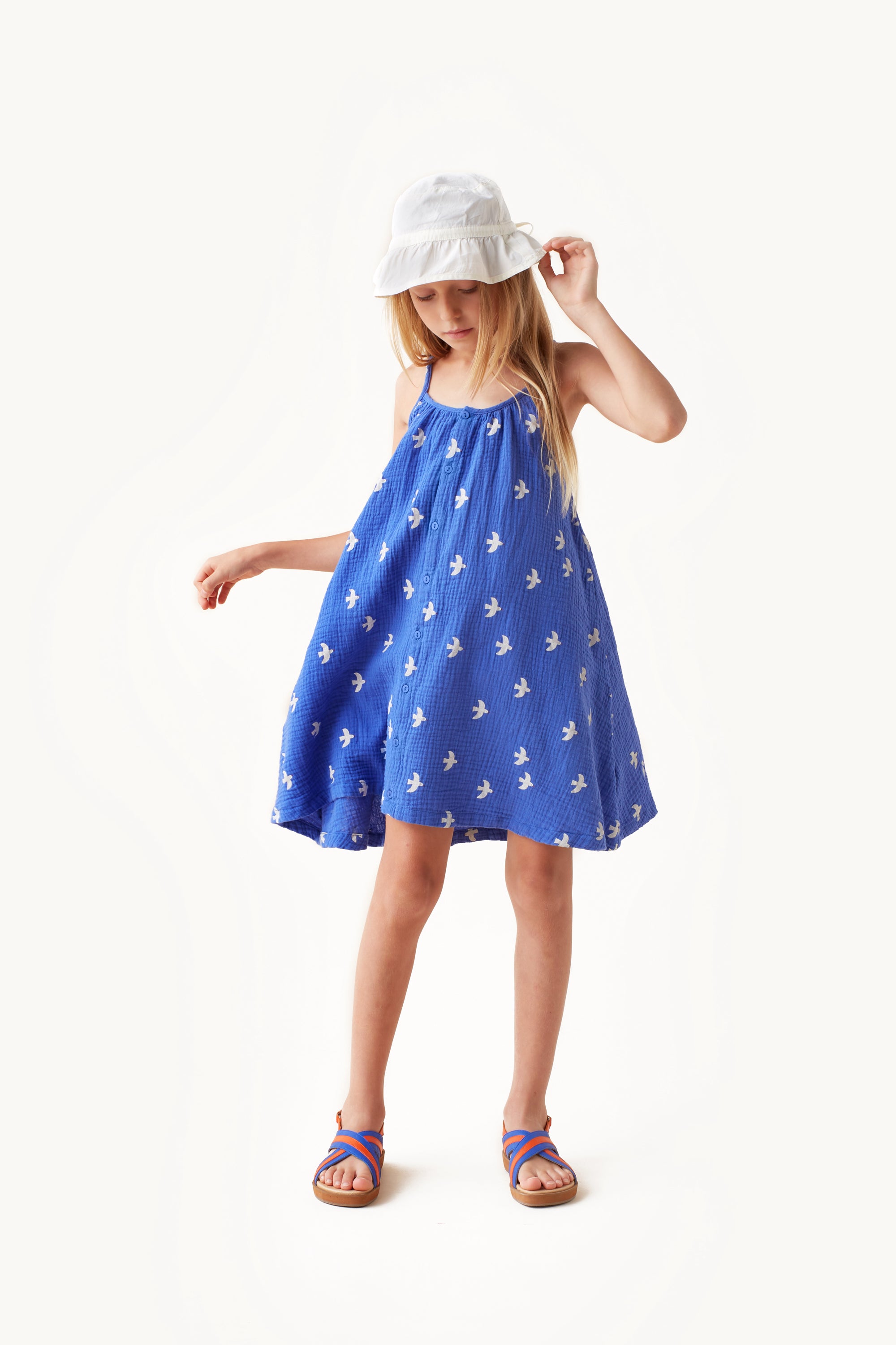 Girls Blue Cotton Dress