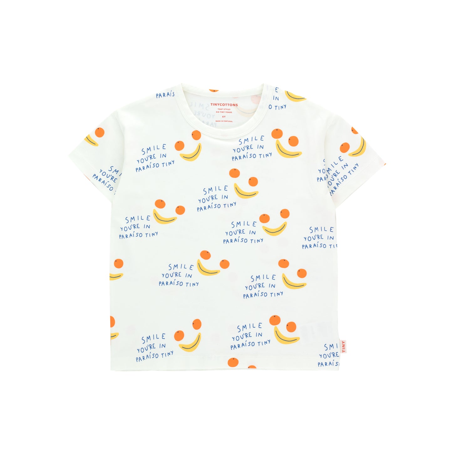 Boys & Girls White Smile Cotton T-Shirt