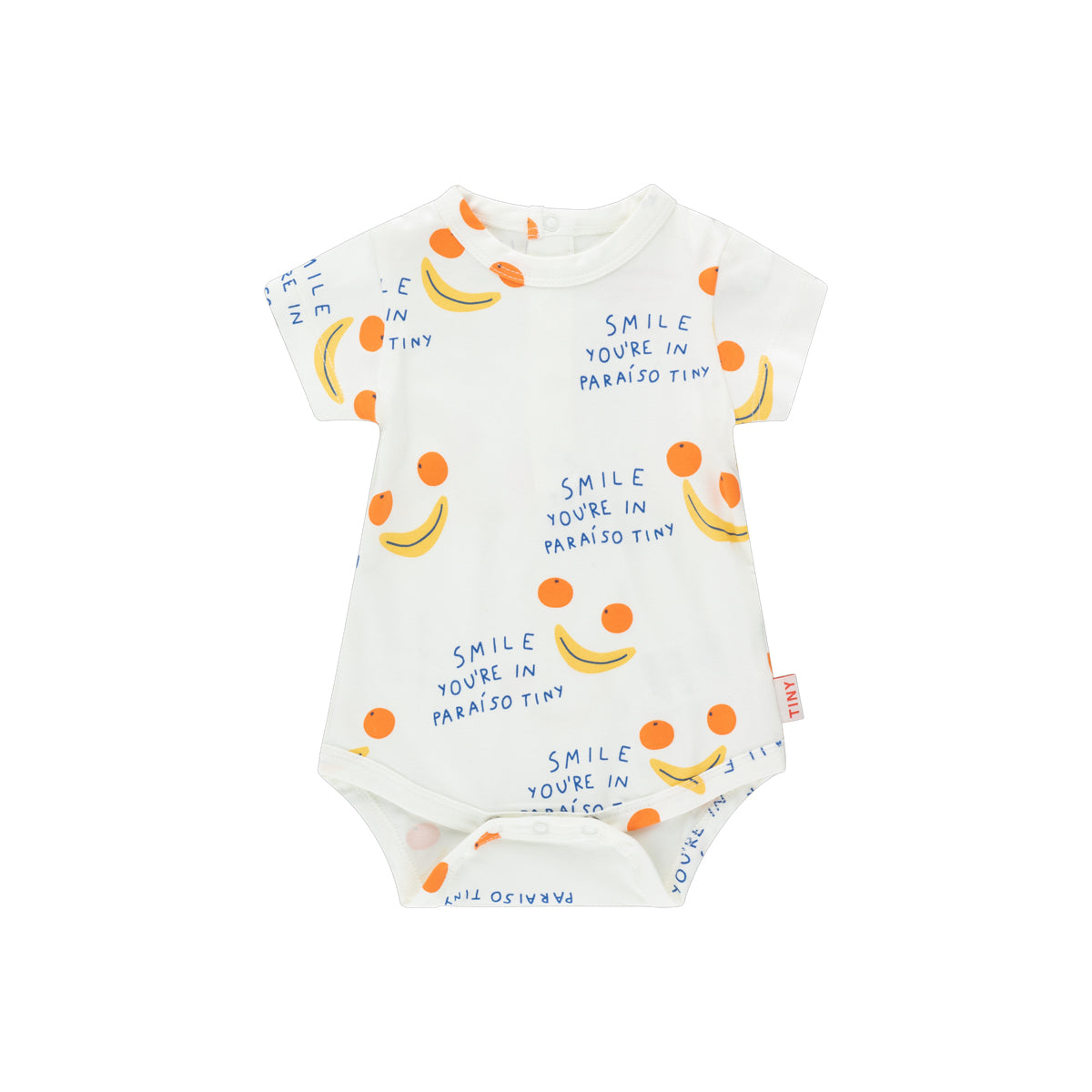Baby Boys & Girls White Smile Cotton Babysuit