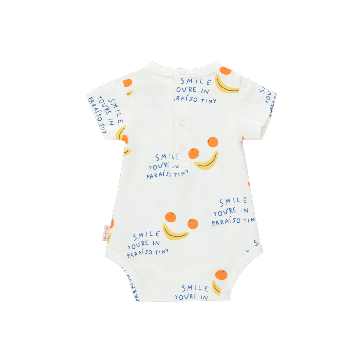 Baby Boys & Girls White Smile Cotton Babysuit