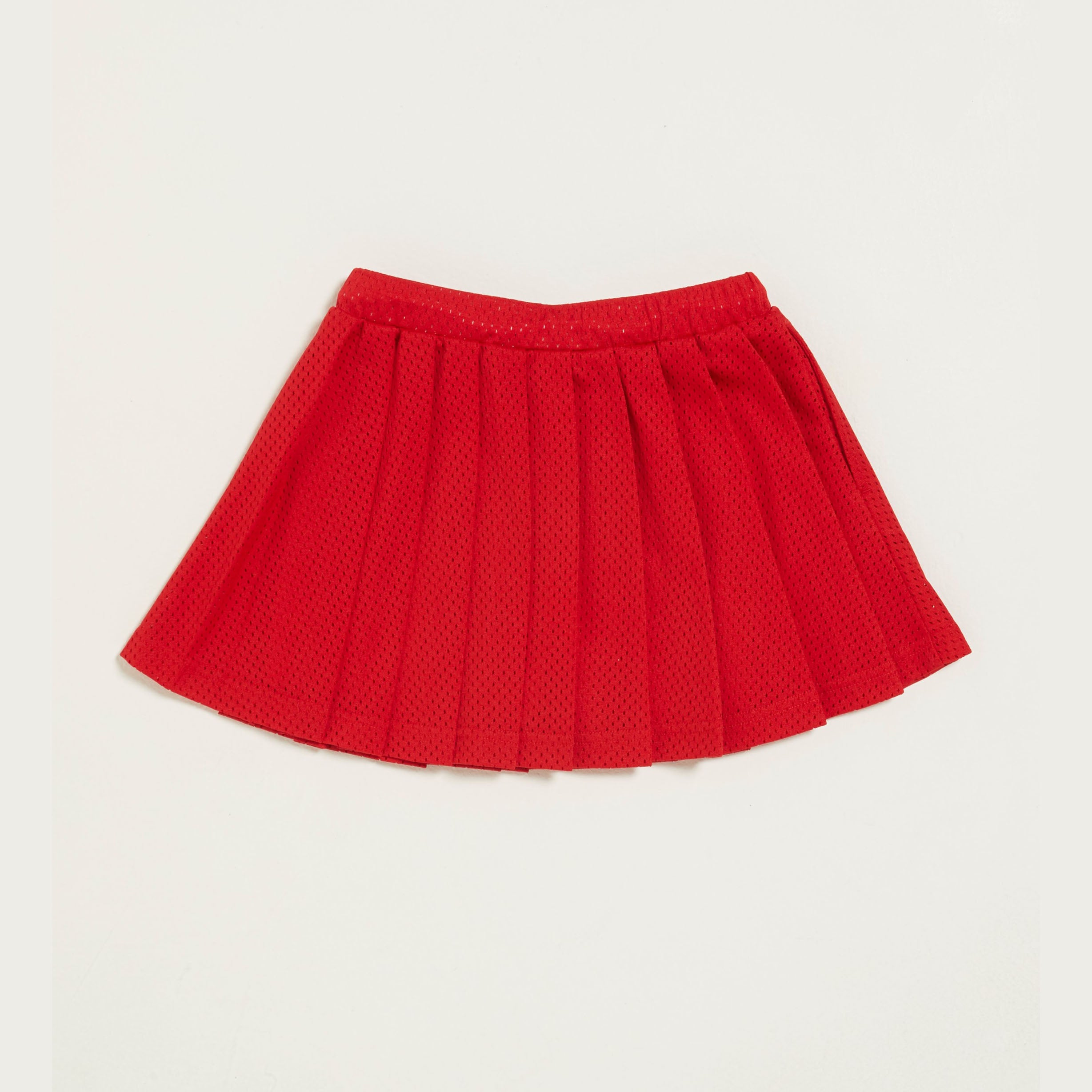 Girls Red Mesh Logo Skirt
