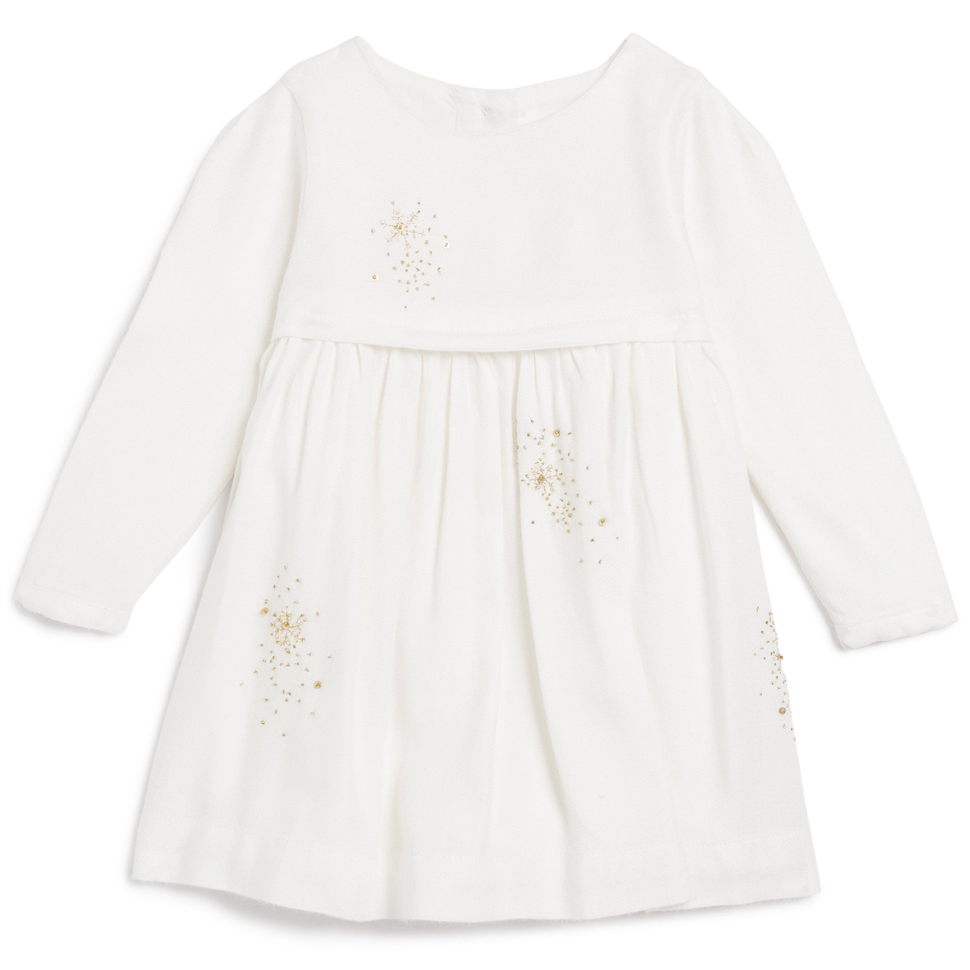 Baby Girls White Dress With Glitter Ornament - CÉMAROSE | Children's Fashion Store