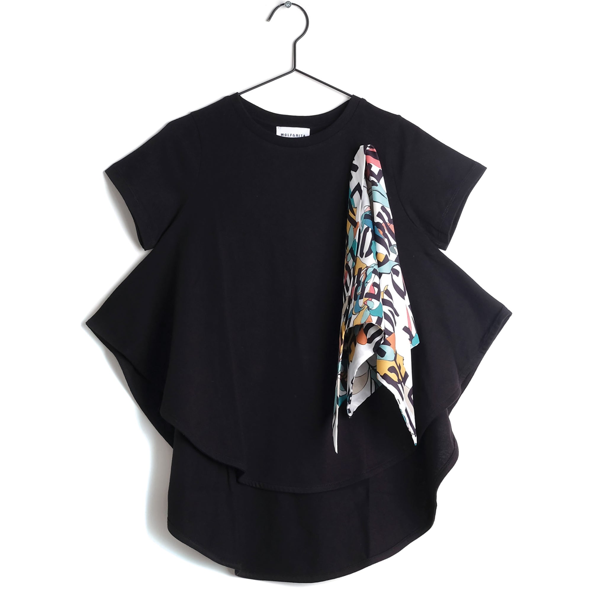 Girls Black Cotton Collar