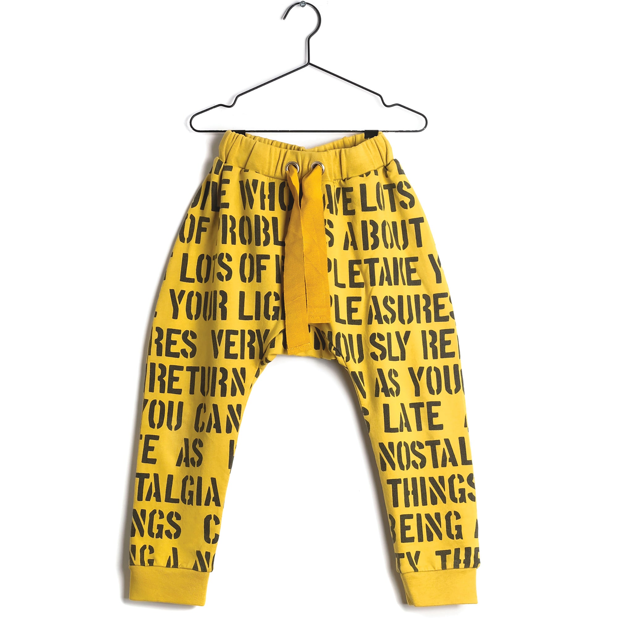 Girls Yellow Printed Cotton Trousers