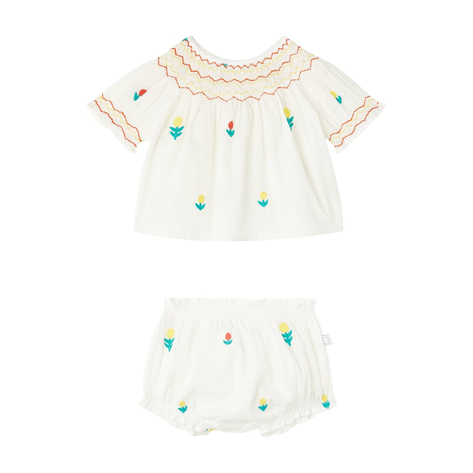 Baby Girls White Embroidered Cotton Set