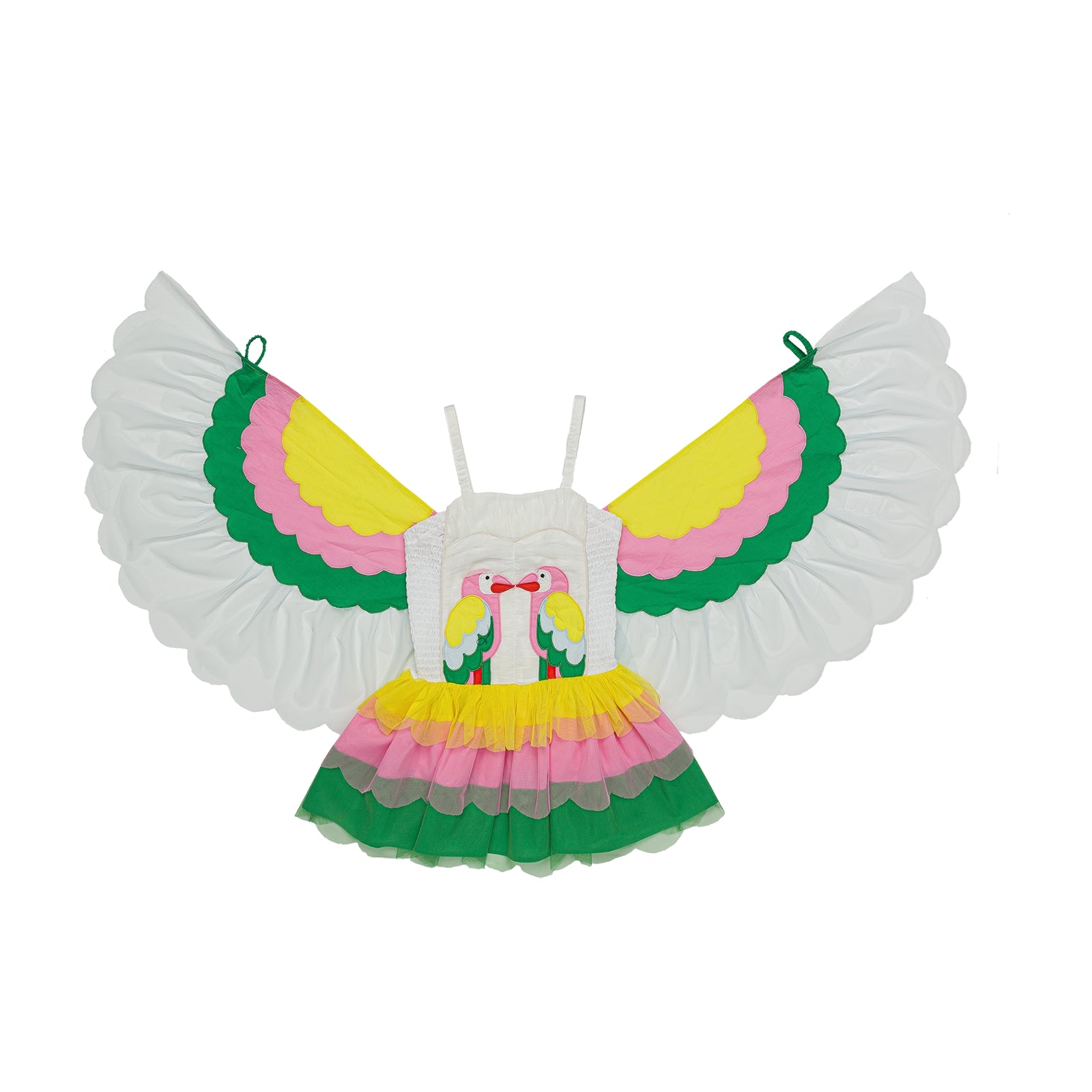 Girls Multicolor Dress With Wing