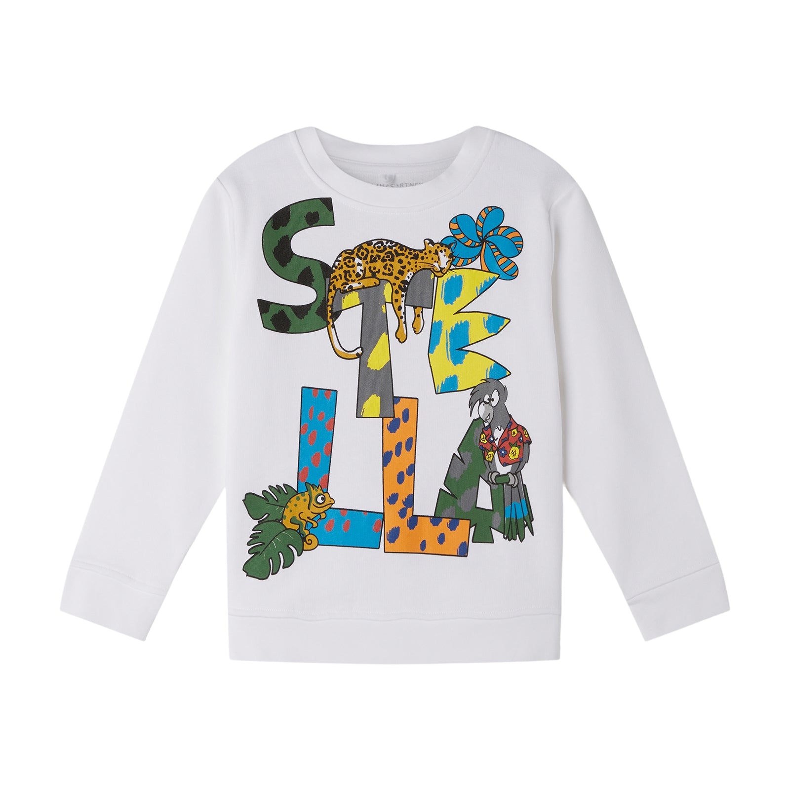 Boys White Printed Cotton Sweatshirt