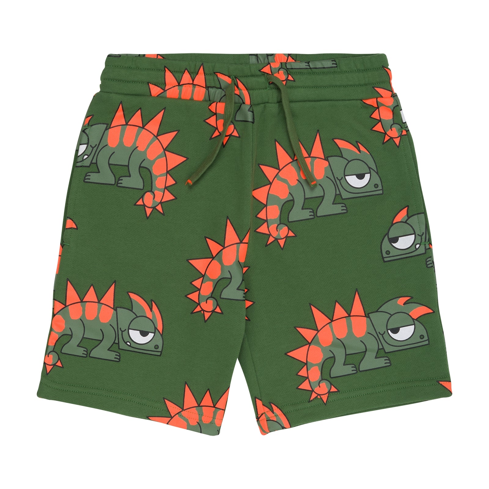 Boys Green Printed Cotton Shorts