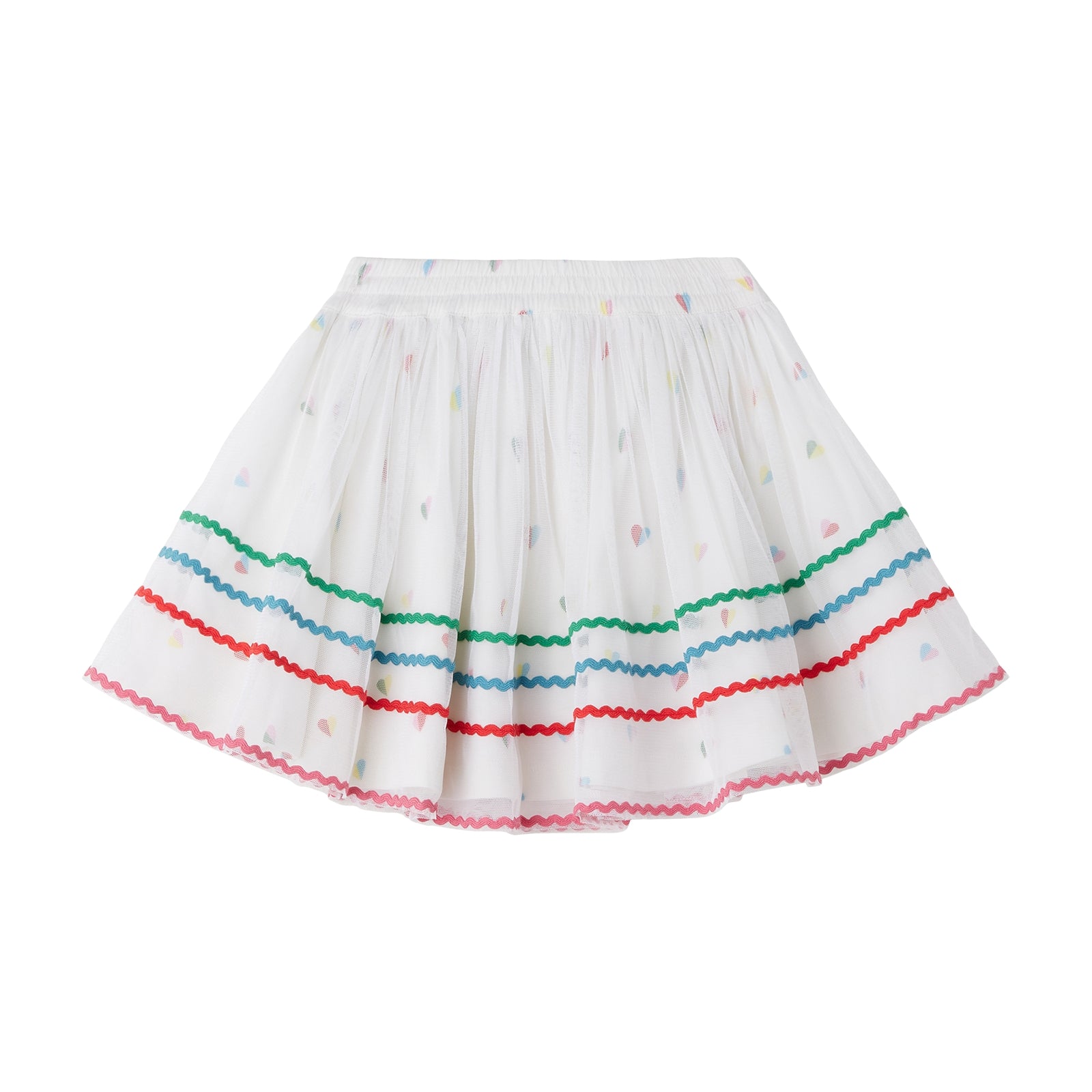 Girls White Embroidered Skirt