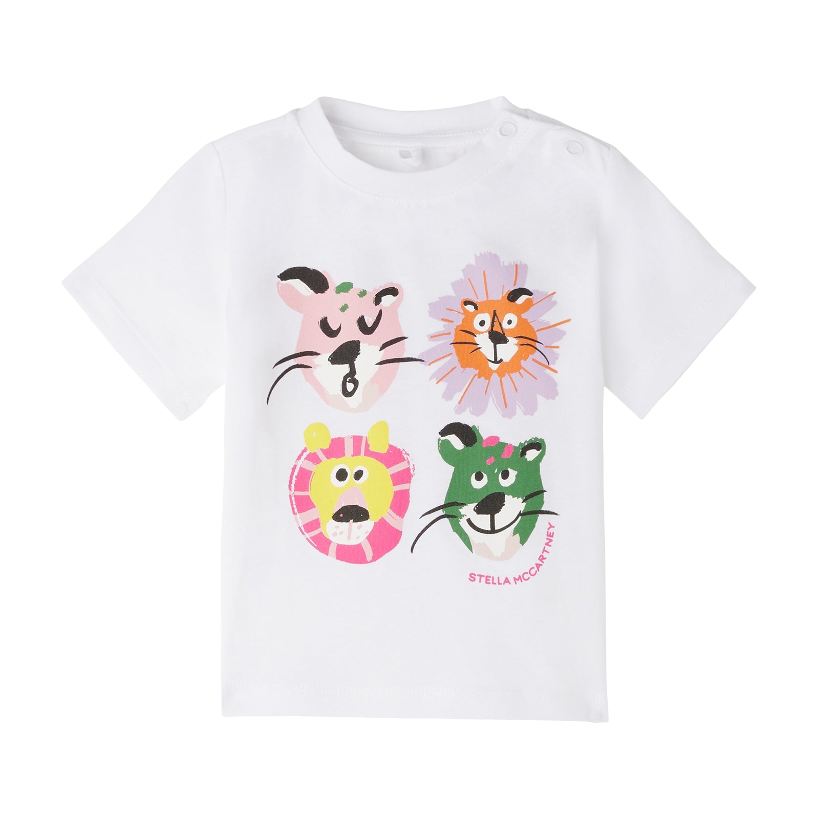 Baby Boys & Girls White Printed Cotton T-Shirt