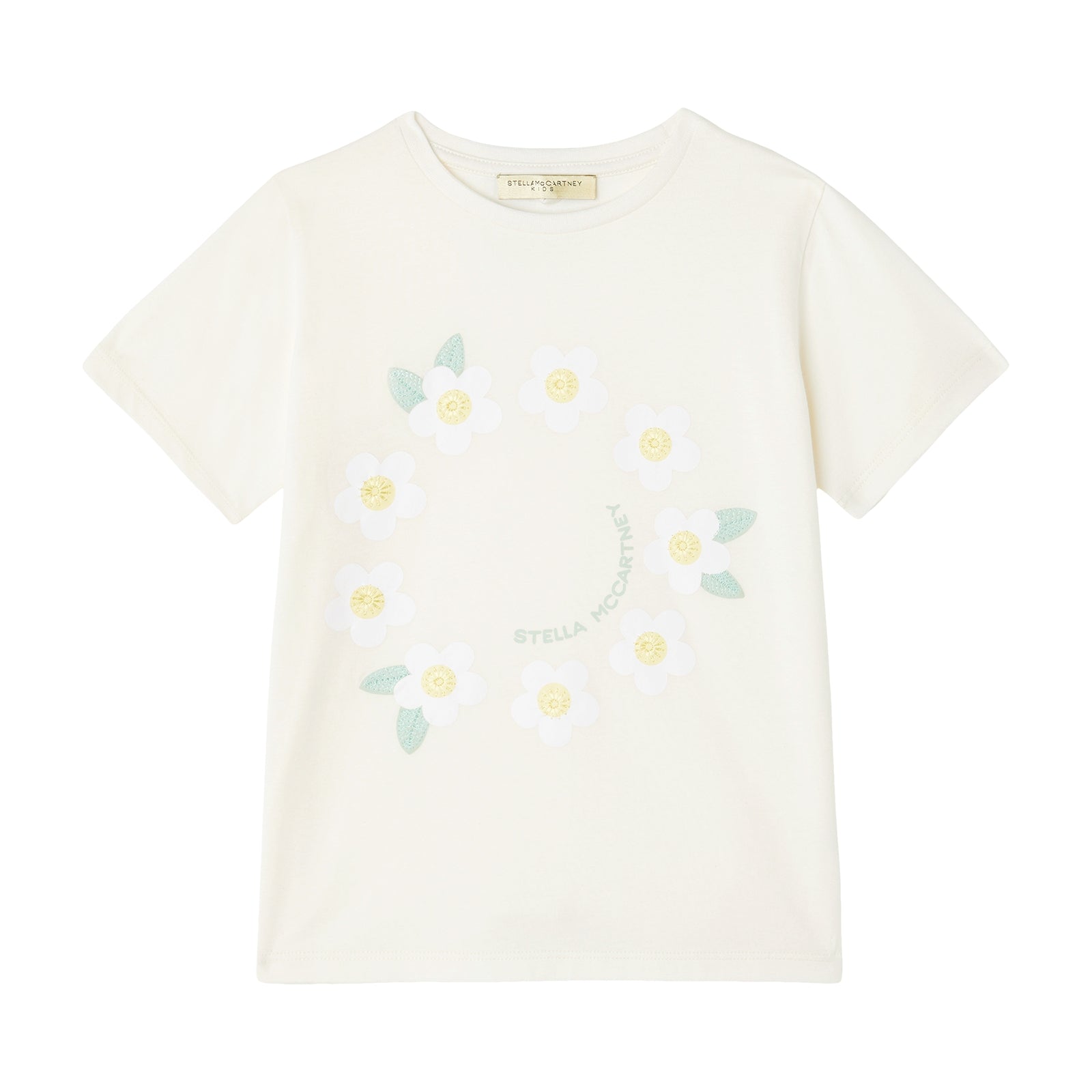 Girls White Cotton T-Shirt